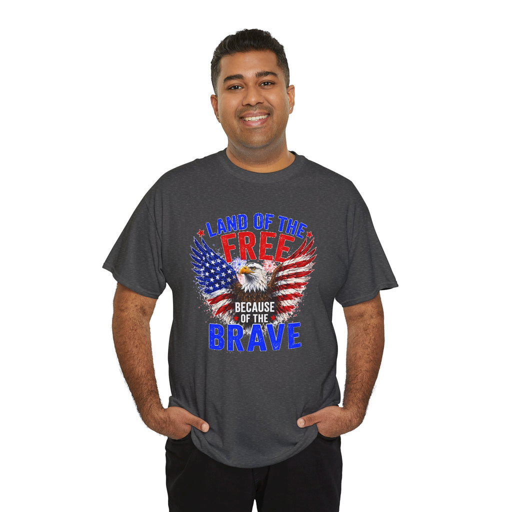 Land of the Free Because of the Brave Shirt, Patriotic Eagle T-Shirt, American Flag Tee, 4th of July Shirt, Veteran Gift, USA Pride Tee