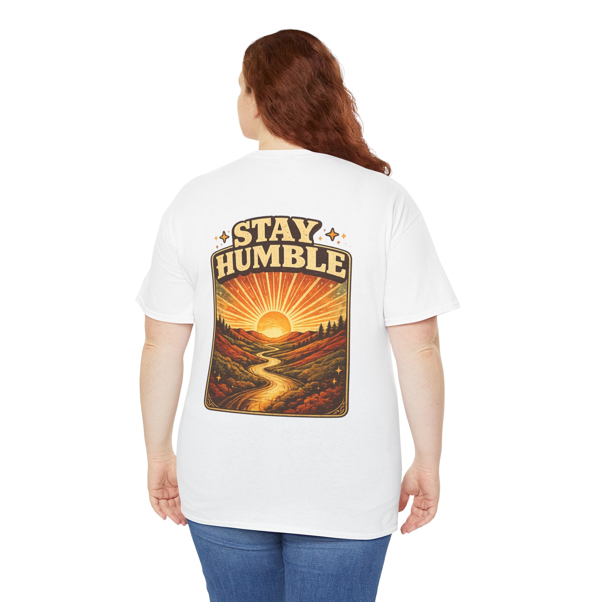 Stay Humble Sunset Tee - Retro Sunrise Graphic T-Shirt