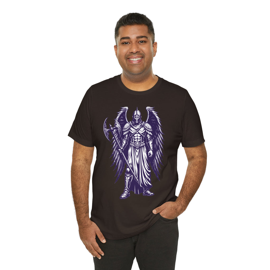 Fallen Angel Warrior T-Shirt | Gothic Fantasy Winged Knight Tee