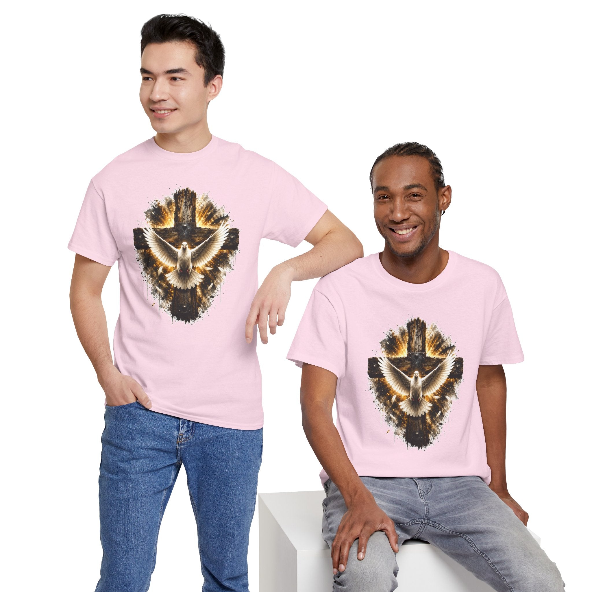 Christian Dove Cross T-Shirt | Holy Spirit Shirt | Faith Graphic Tee | Religious Gift | Bible Believer Shirt | Unisex Christian Tee