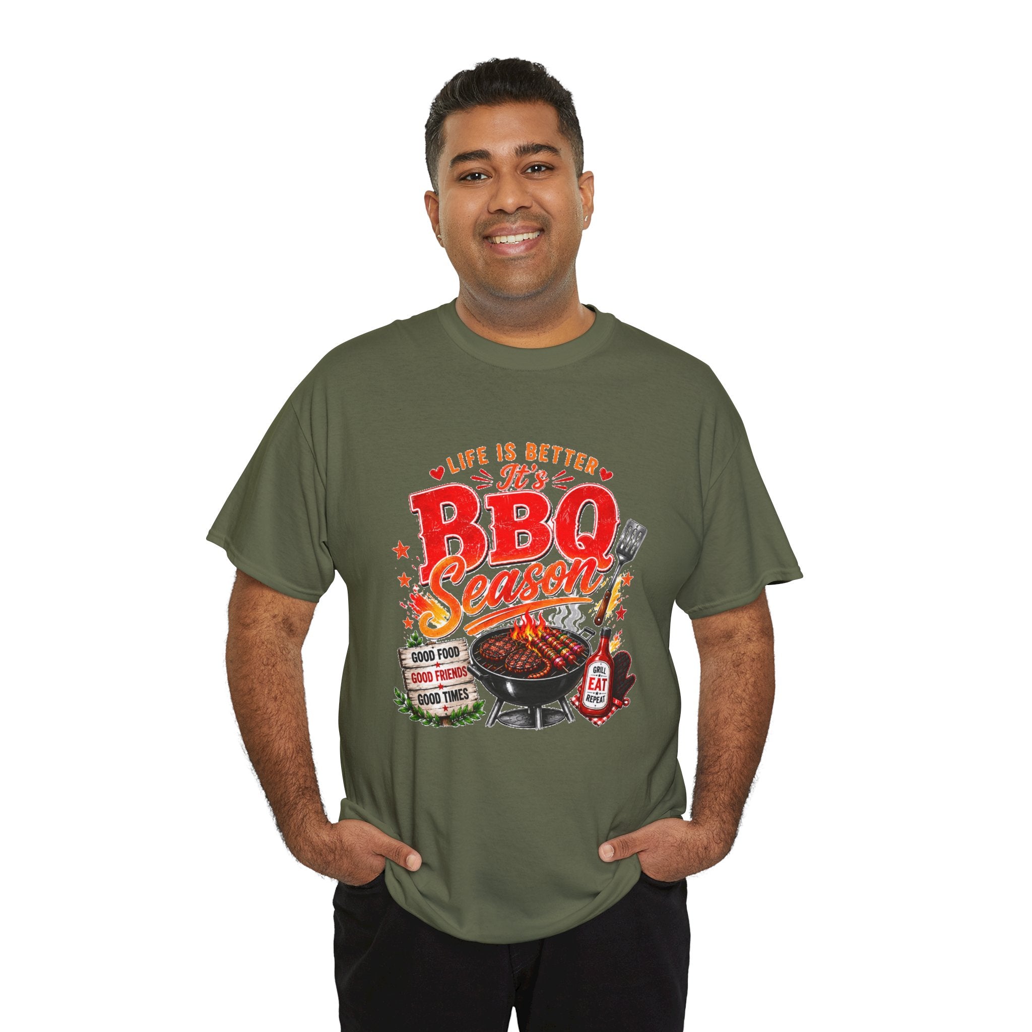 BBQ Season T-Shirt | Life Is Better It's BBQ Season Tee | Funny Grill Shirt | Summer Cookout Shirt | Barbecue Lover Gift | Backyard BBQ Tee