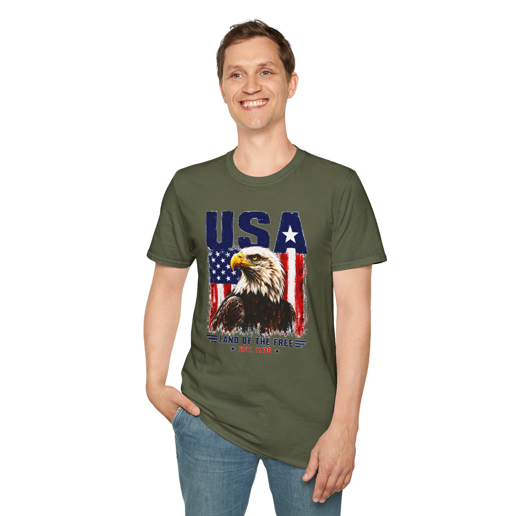 USA Eagle T-Shirt — Patriotic American Flag Graphic Tee (Land of the Free)