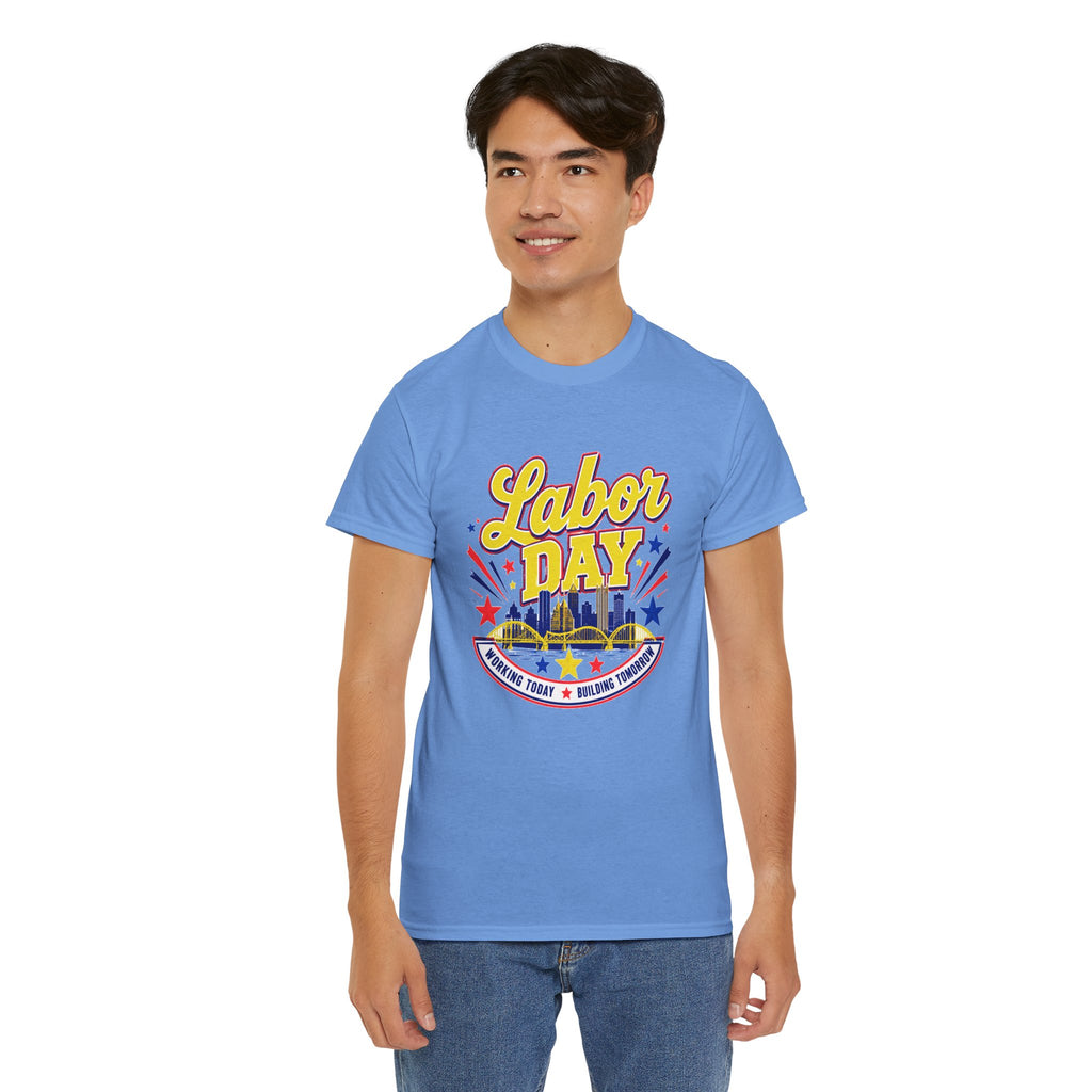 Labor Day Skyline T‑Shirt — Retro Stars & Stripes Celebration Tee