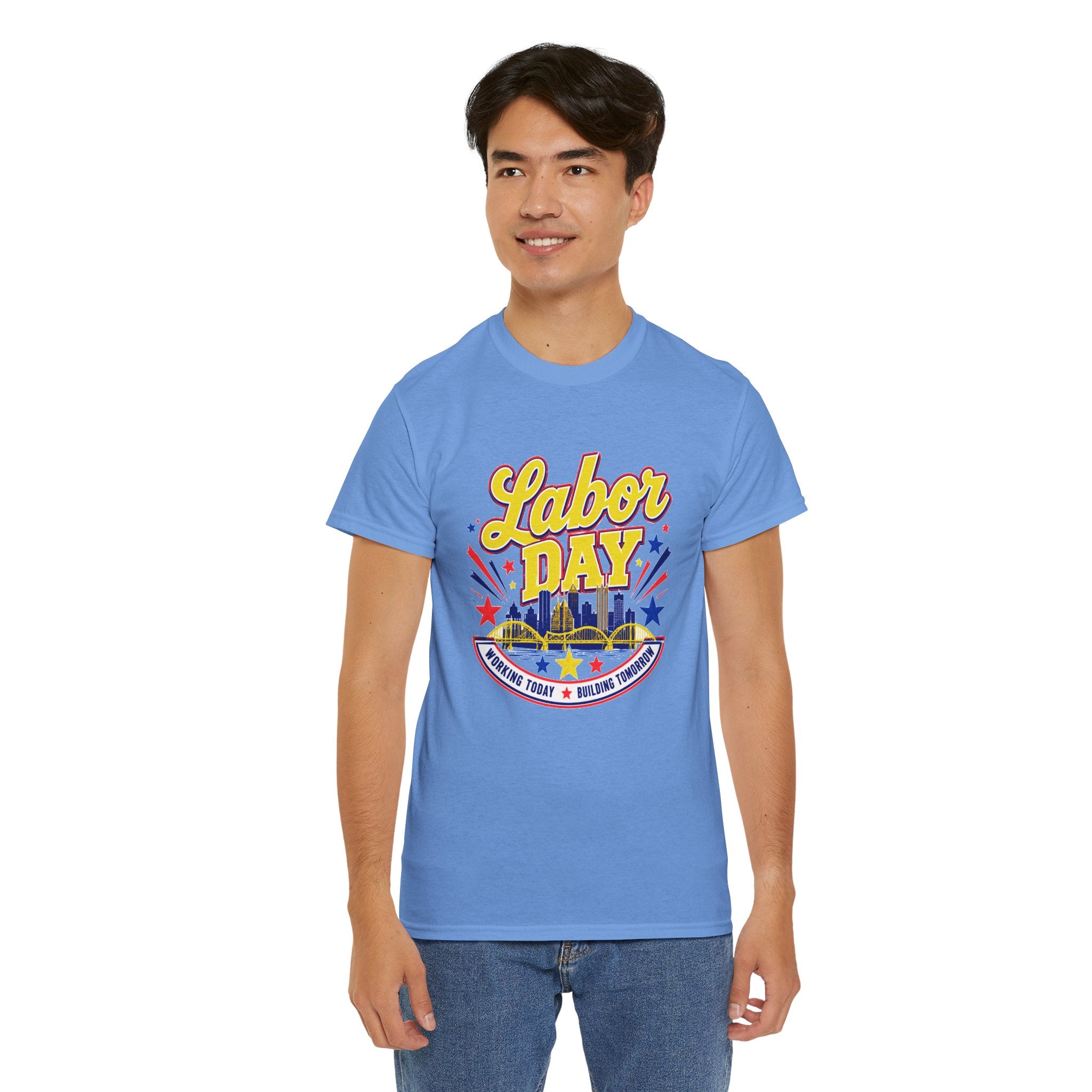 Labor Day Skyline T‑Shirt — Retro Stars & Stripes Celebration Tee