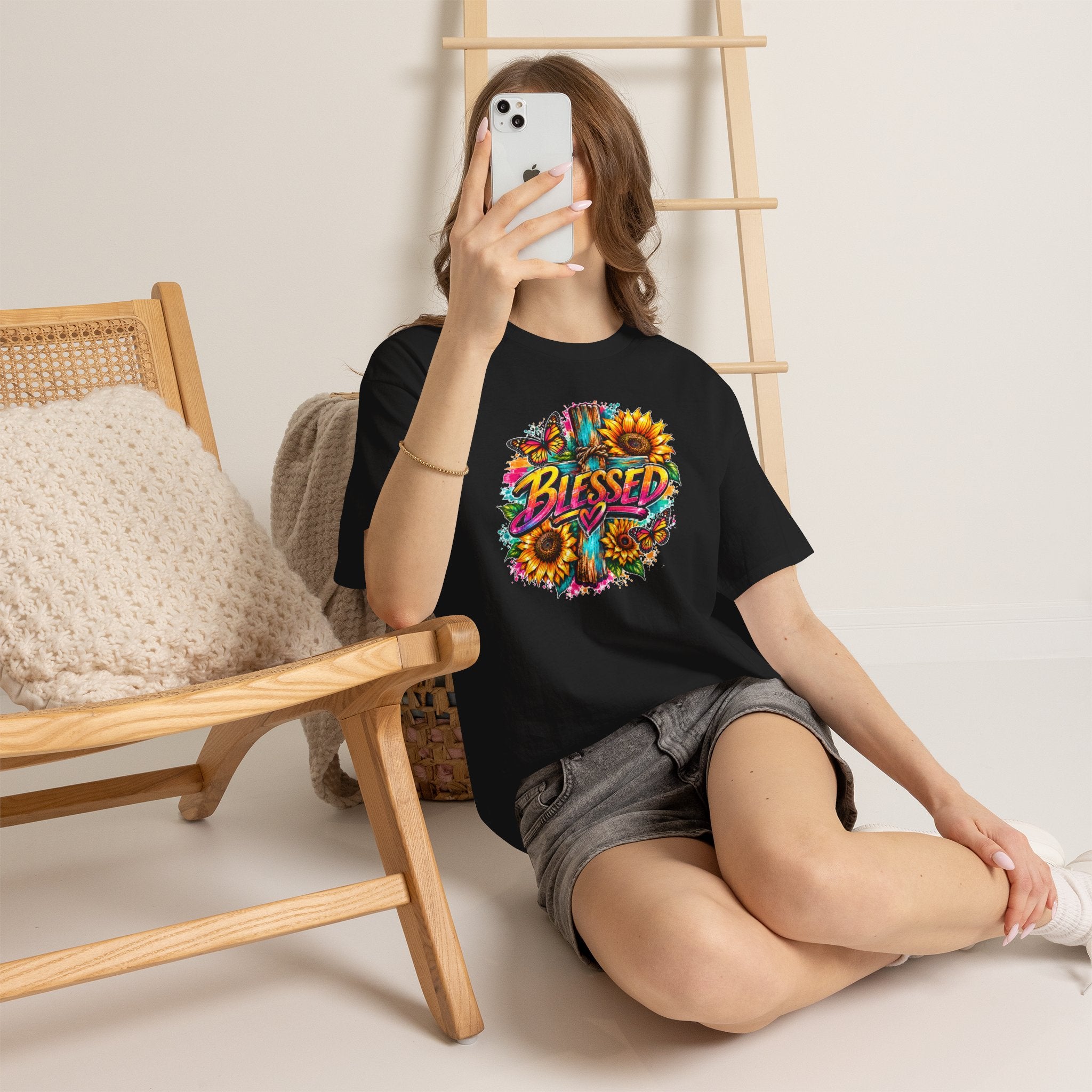 Blessed Christian T-Shirt, Faith Hope Love Tee, Jesus Cross Shirt, Religious Graphic Tee, Christian Gift, Unisex Shirt