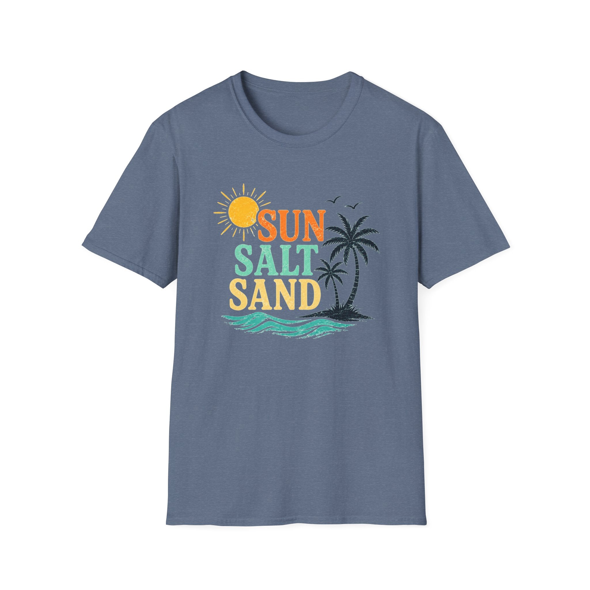 Sun Salt Sand Beach T-Shirt — Palm Tree Summer Vacation Tee