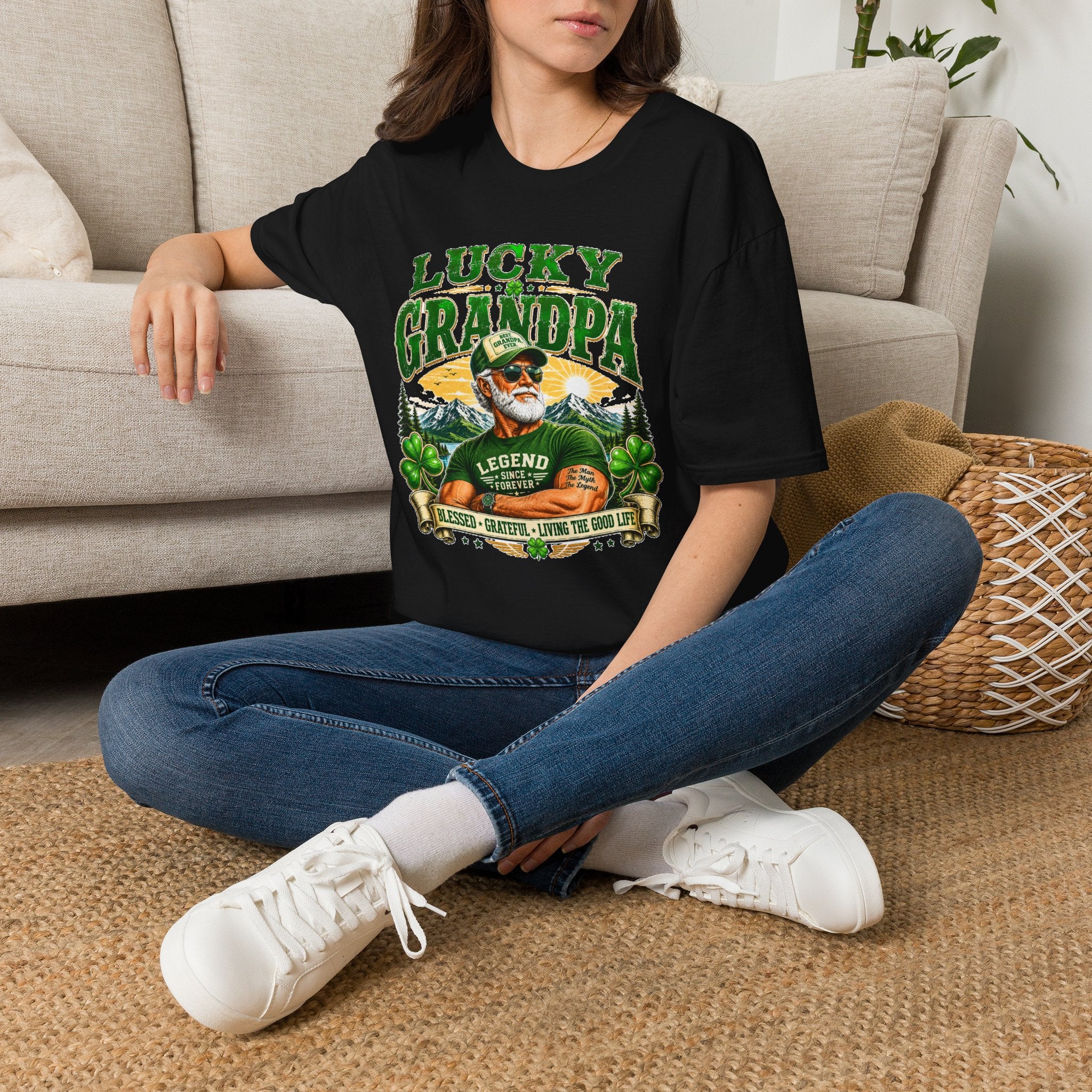 Lucky Grandpa T-Shirt | Funny Grandpa Gift | Vintage Lucky Grandfather Shirt | St. Patrick's Day Tee | Gift for Grandpa | Lucky Irish Tee