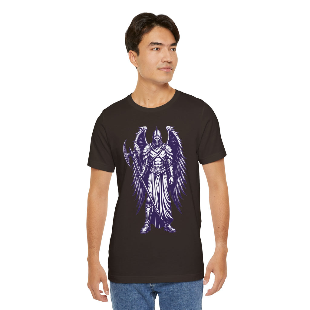 Fallen Angel Warrior T-Shirt | Gothic Fantasy Winged Knight Tee