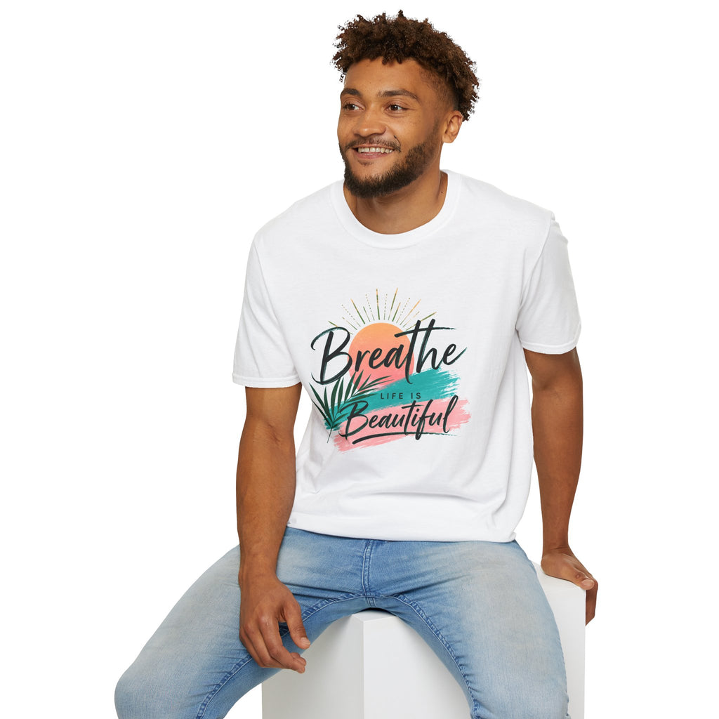 Breathe Life Is Beautiful Shirt, Inspirational T-Shirt for Women, Positive Quote Tee, Motivational Graphic Tee, Summer Vacation Shirt, Gift for Her