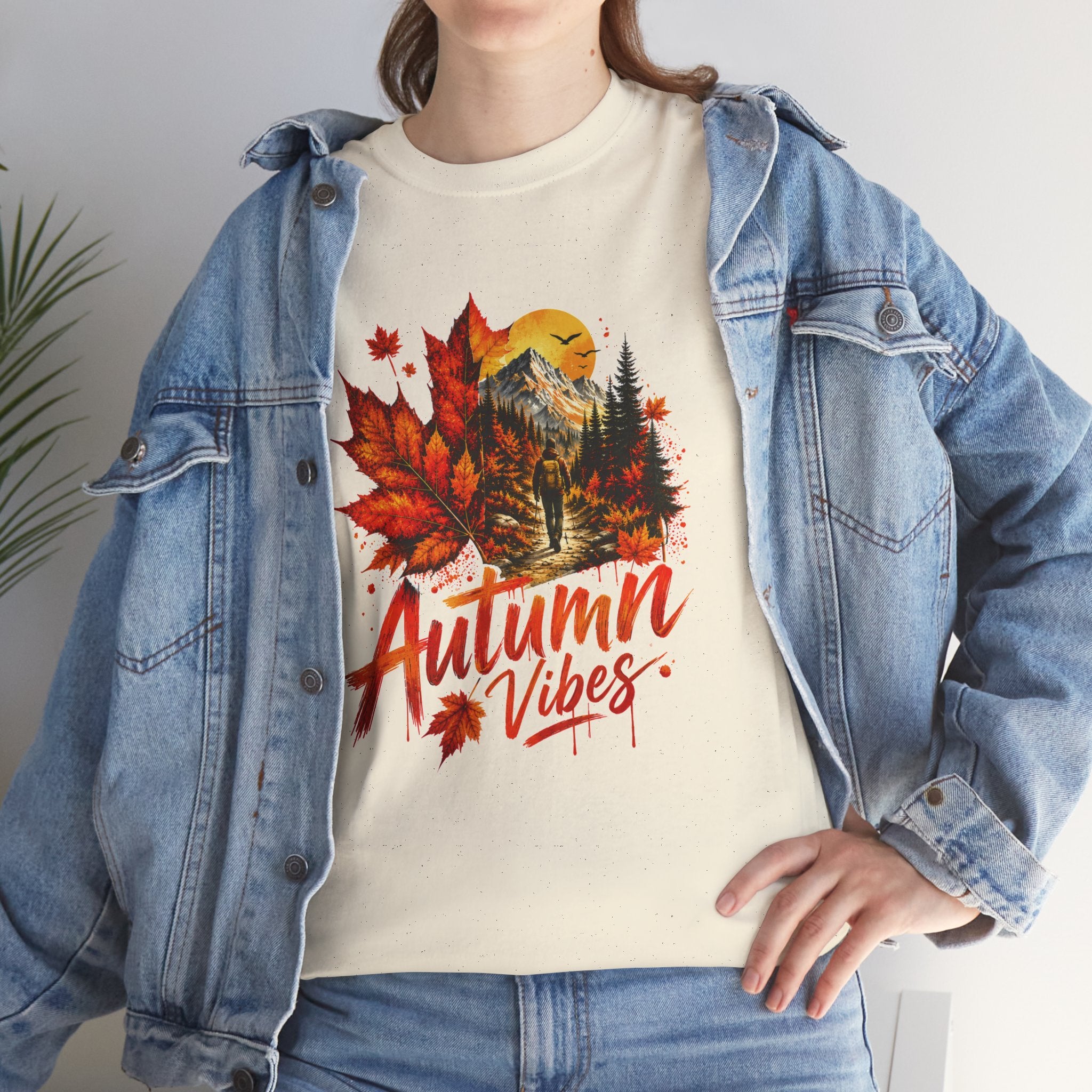 Autumn Vibes Shirt Fall Graphic Tee Colorful Leaves Nature T Shirt Cozy Fall Outfit