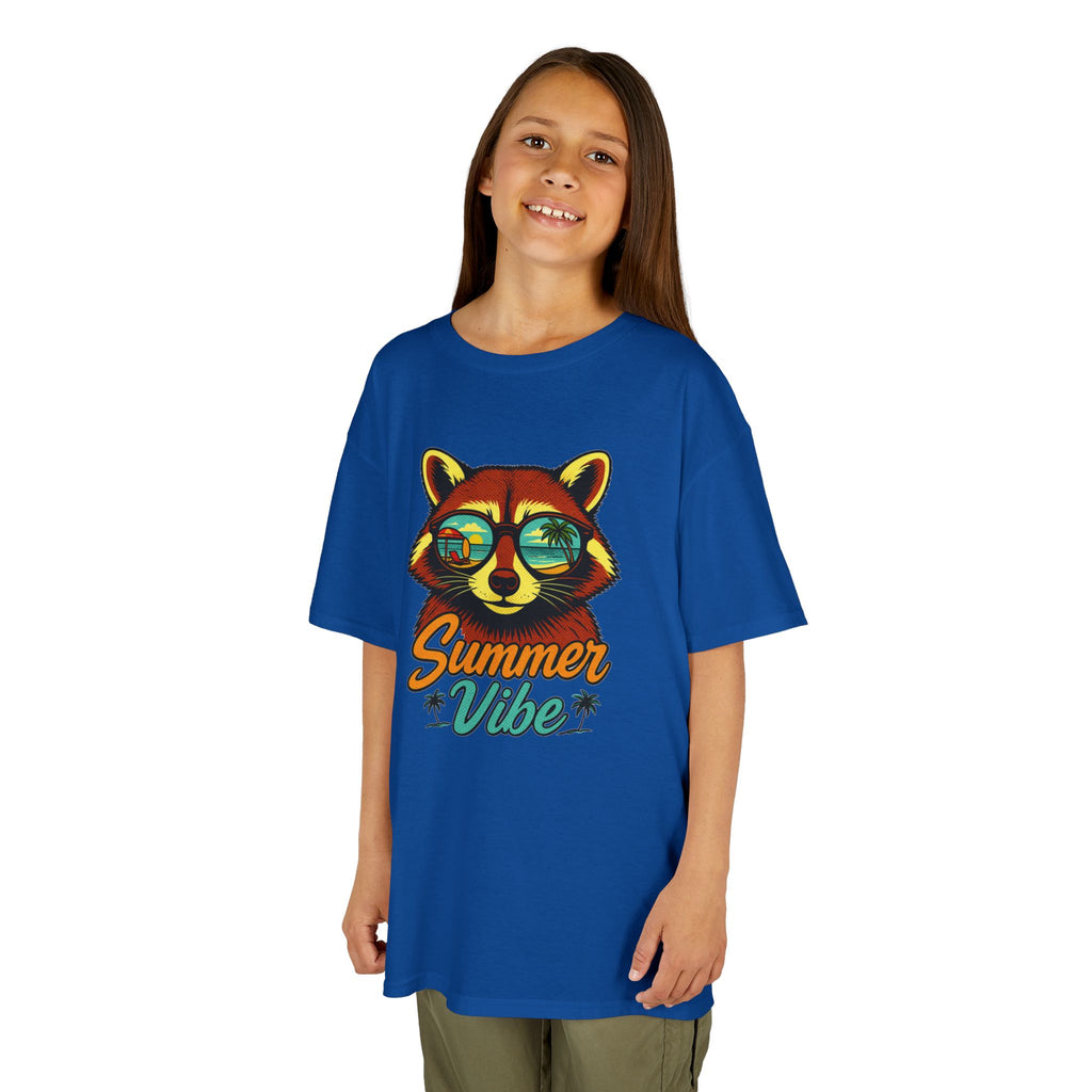 Kids Tee - 'Summer Vibe' Sunglasses Raccoon Graphic