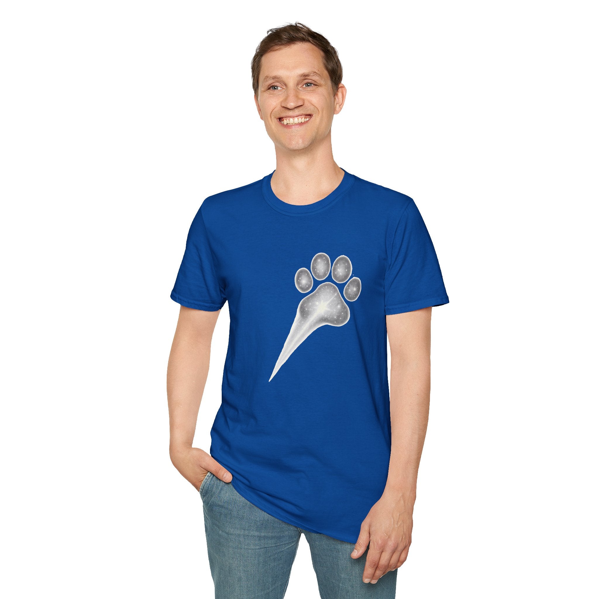 Cat Paw Meteor T-Shirt - Minimalist Paw Print Meteor Design
