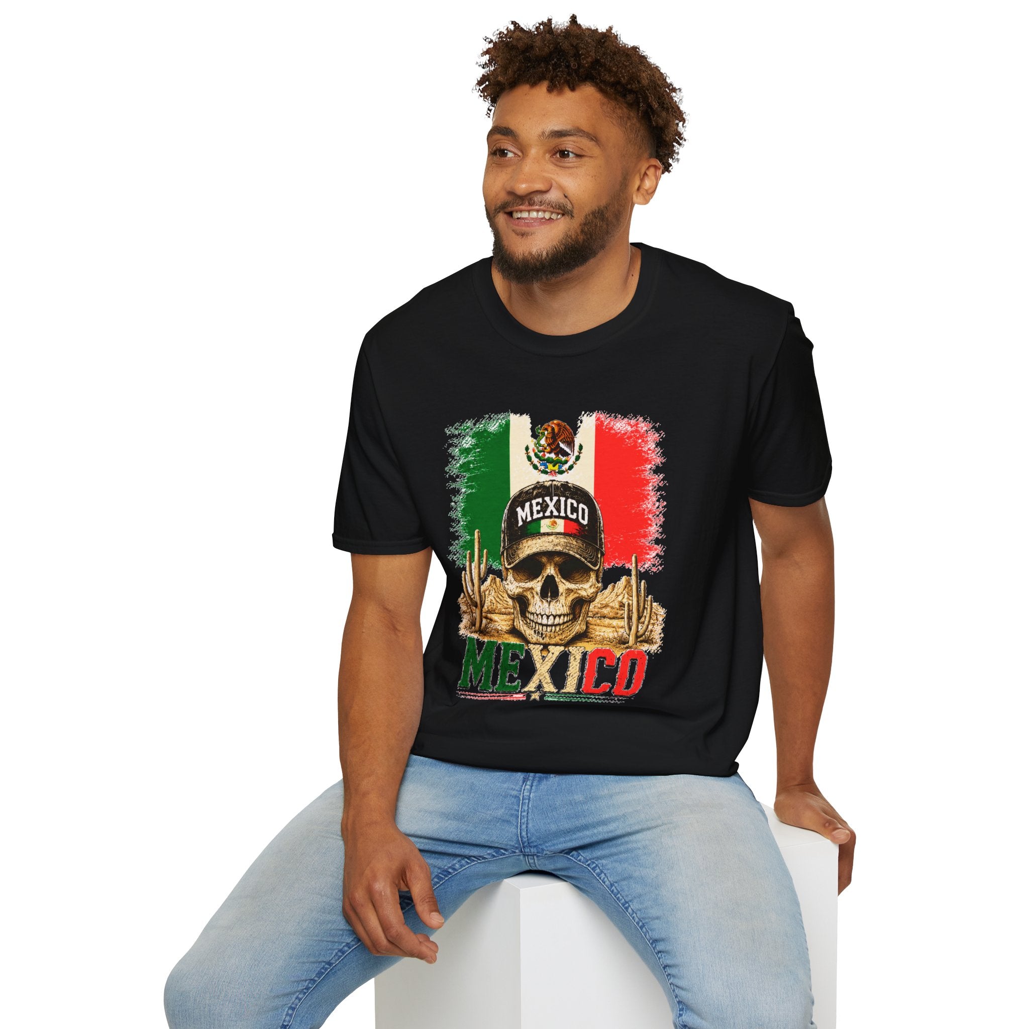 Mexico Flag Skull T-Shirt, Vintage Mexican Skull Shirt, Dia De Los Muertos Tee, Patriotic Mexico Graphic Tee, Gift for Men Women