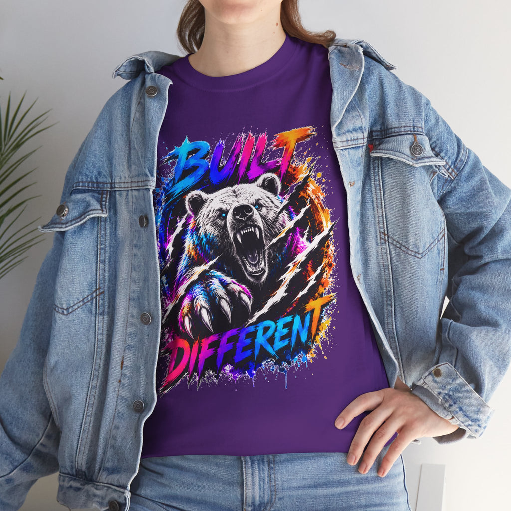 Built Different Bear T-Shirt — Bold Retro Grunge Graphic Tee