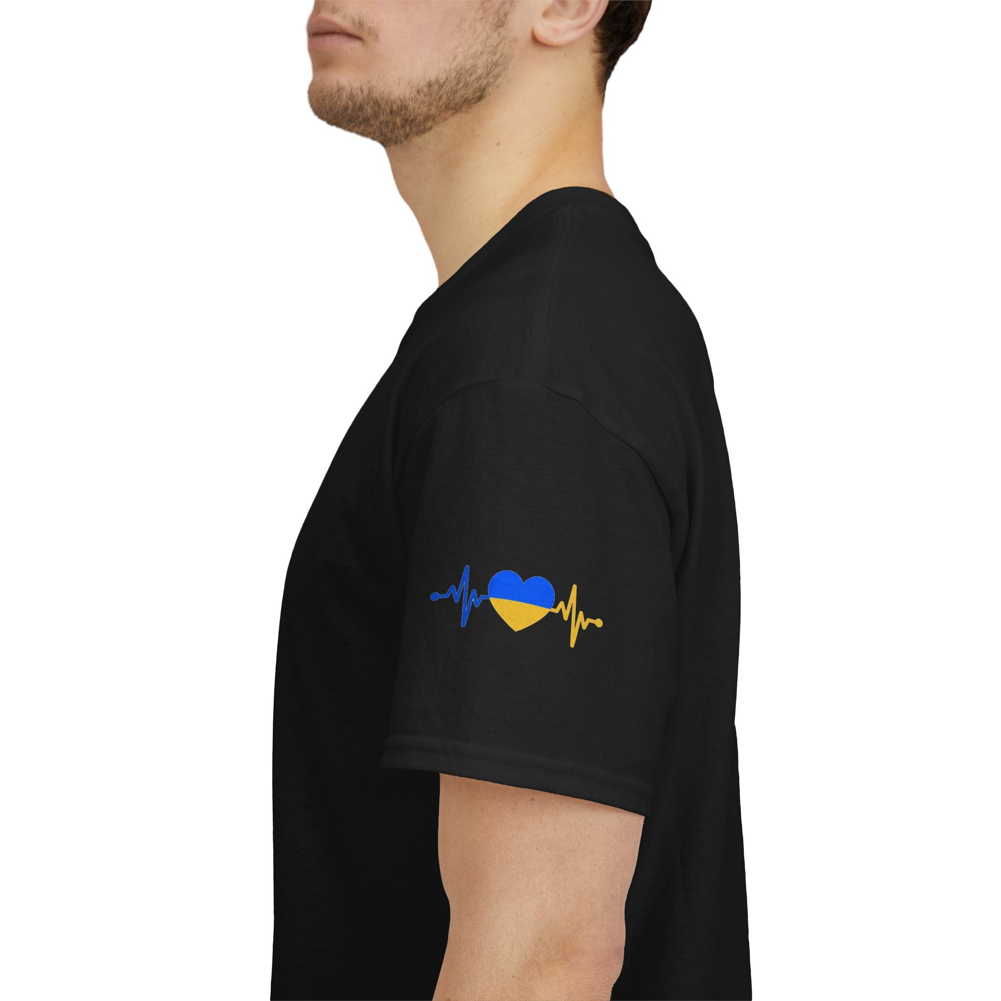 Love Ukraine T-Shirt — Heartbeat Flag Design