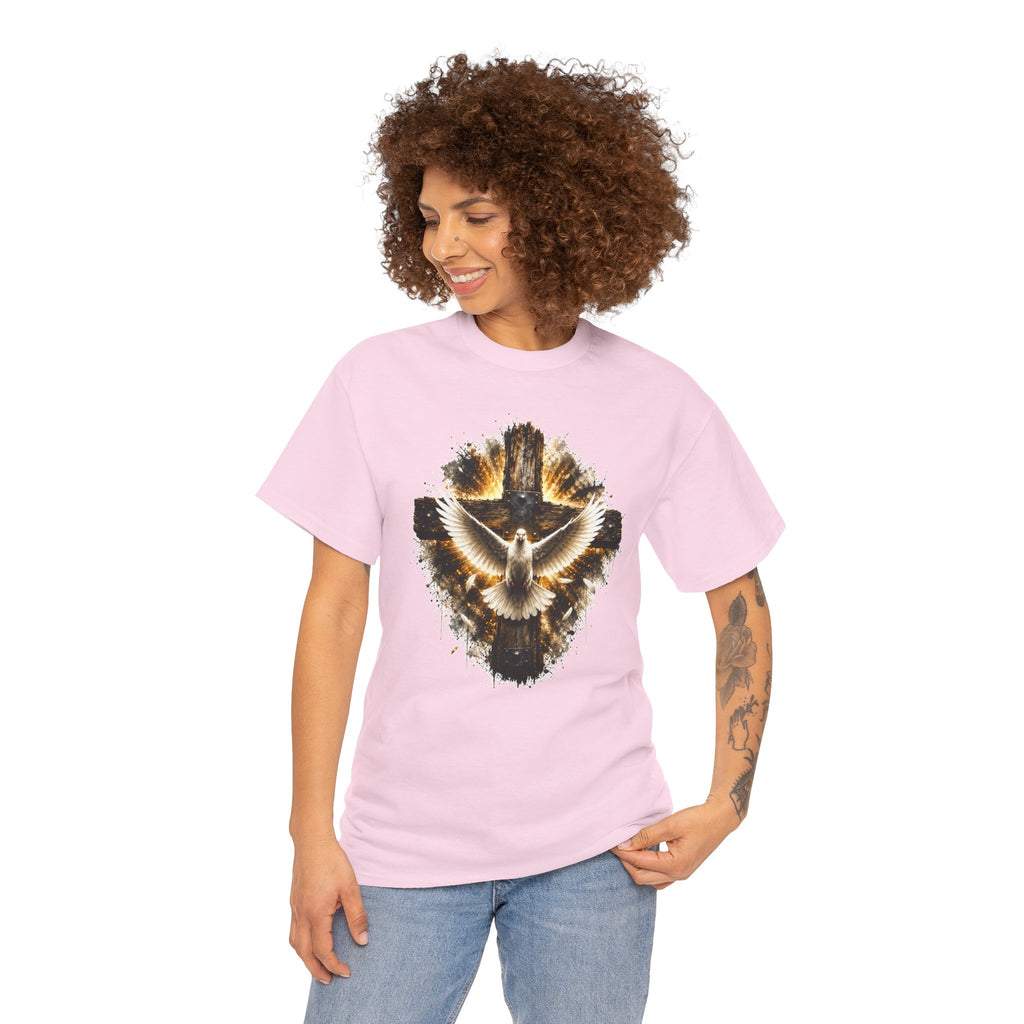 Christian Dove Cross T-Shirt | Holy Spirit Shirt | Faith Graphic Tee | Religious Gift | Bible Believer Shirt | Unisex Christian Tee