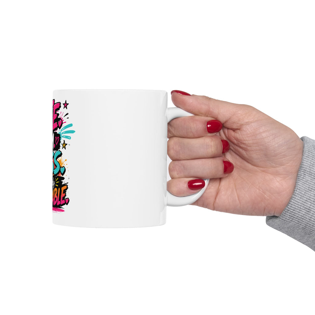 Wife Mom Boss Ceramic Mug – “Absolutely Unstoppable” Colorful Gift for Moms