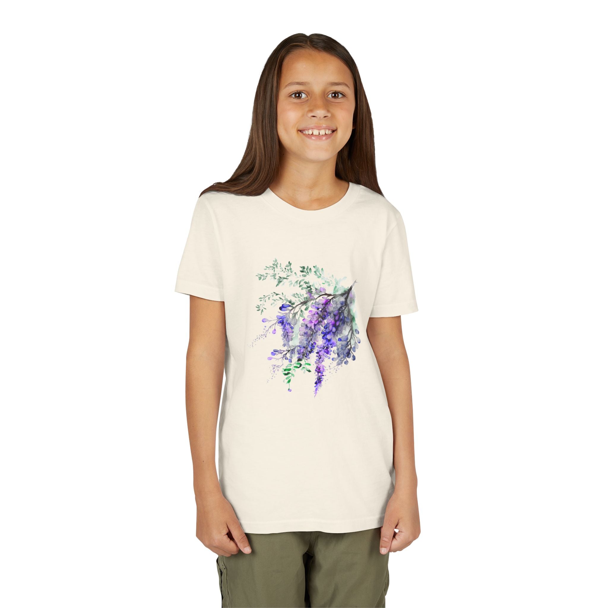 Youth Tee - Watercolor Wisteria Floral Shirt