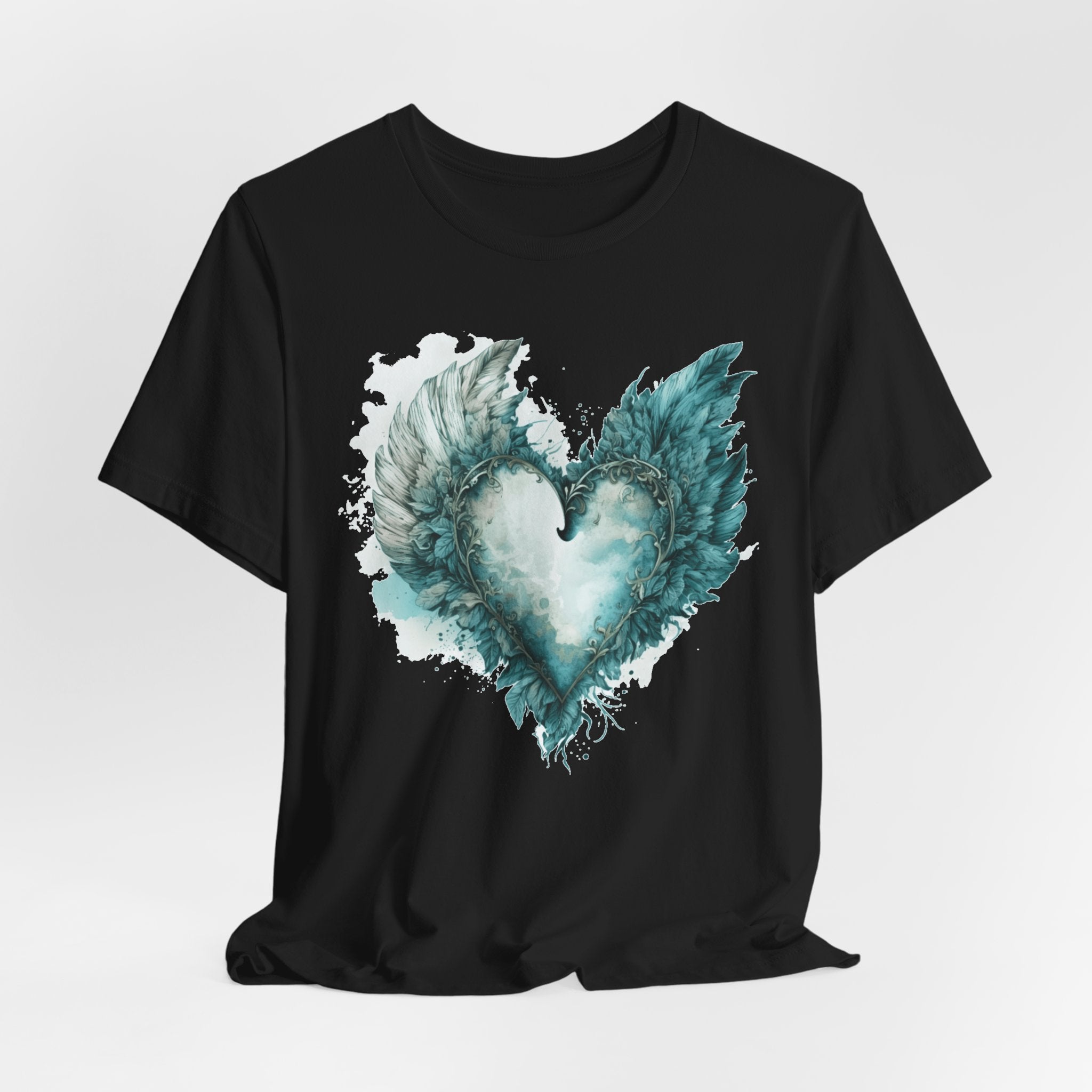 Winged Heart T-Shirt, Watercolor Heart with Wings Shirt, Aesthetic Graphic Tee, Unisex Vintage Style Shirt