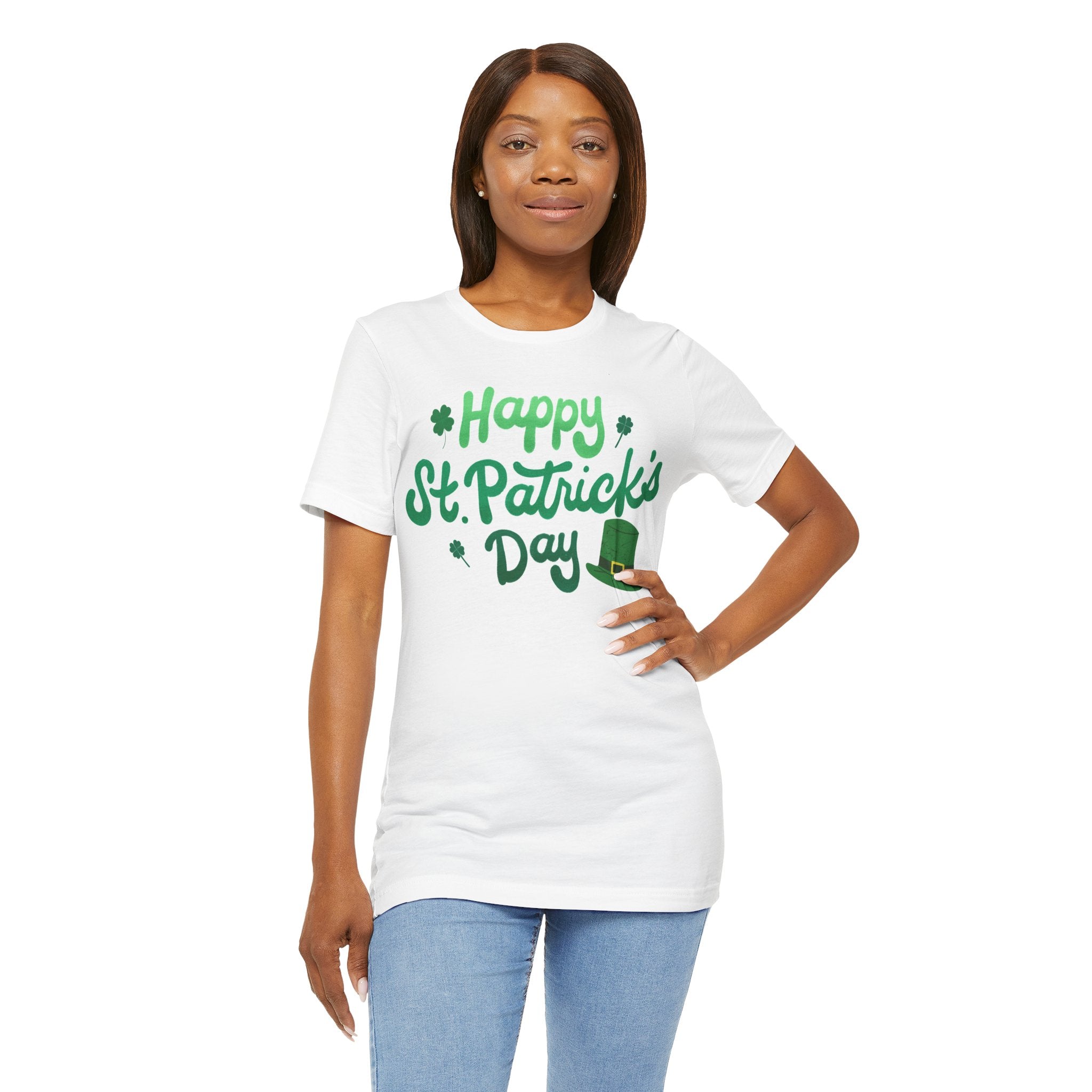 Happy St. Patrick's Day T-Shirt – Green Shamrock & Leprechaun Hat Tee