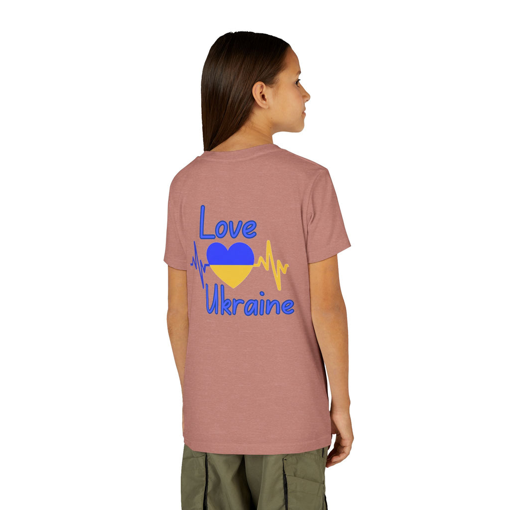 Youth Tee — Love Ukraine Heartbeat Kids Shirt