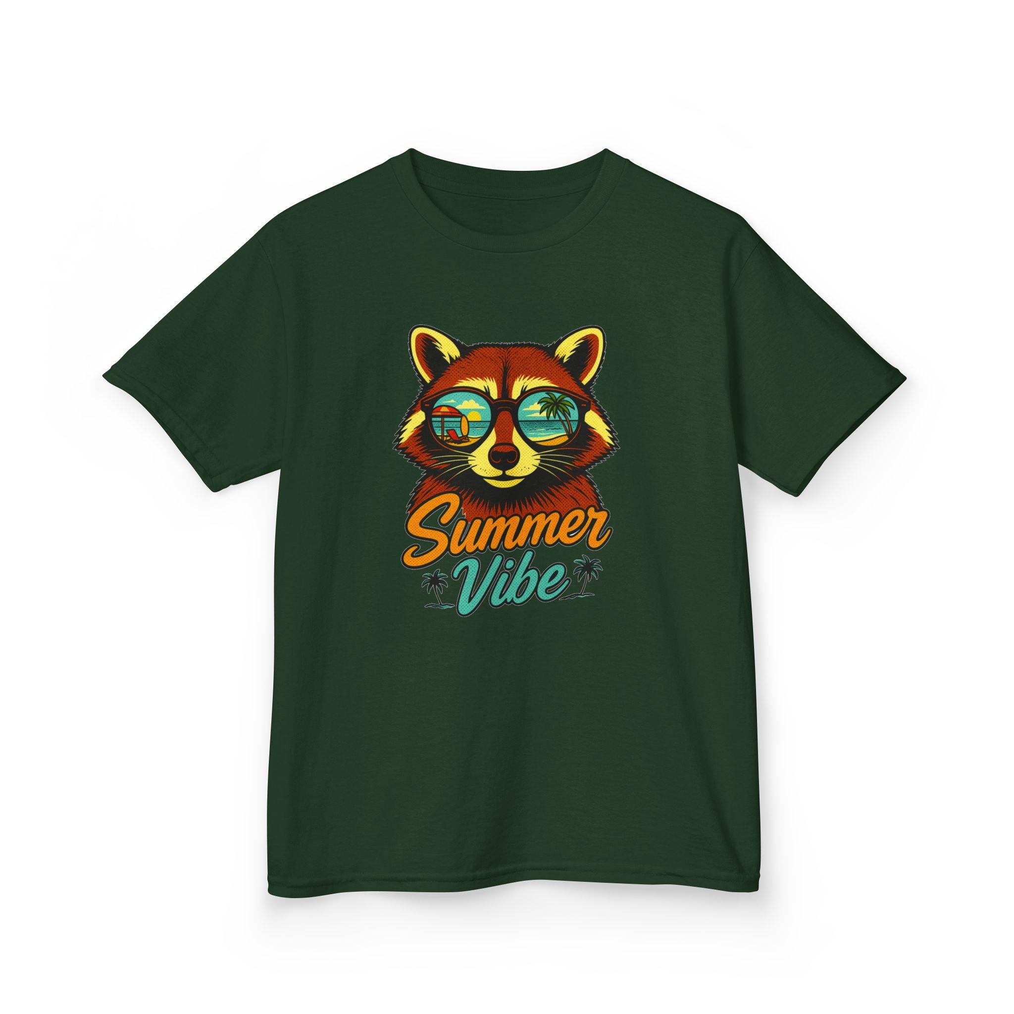 Kids Tee - 'Summer Vibe' Sunglasses Raccoon Graphic