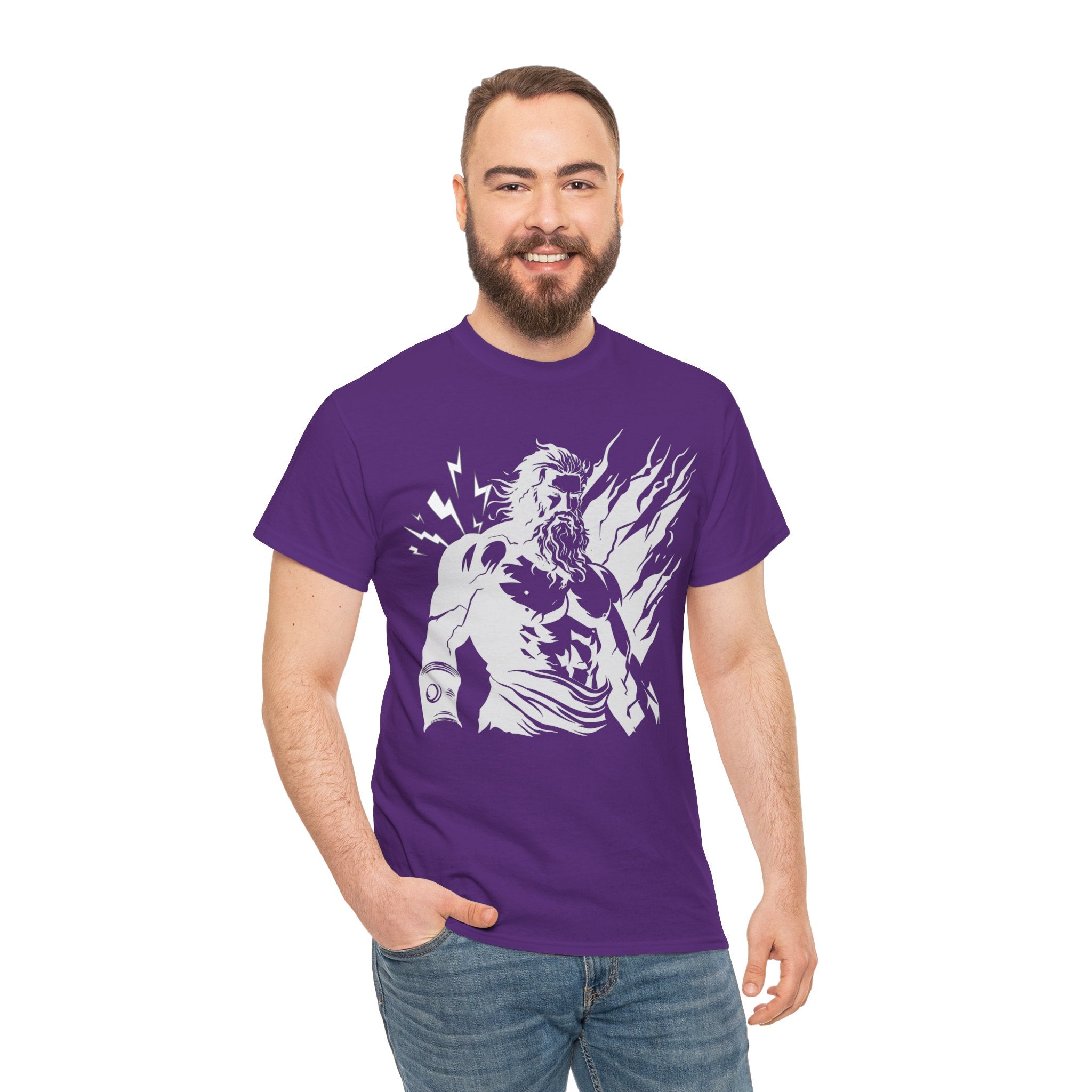 Mythic Thunder God Tee — Vintage Lightning Warrior Graphic T-Shirt