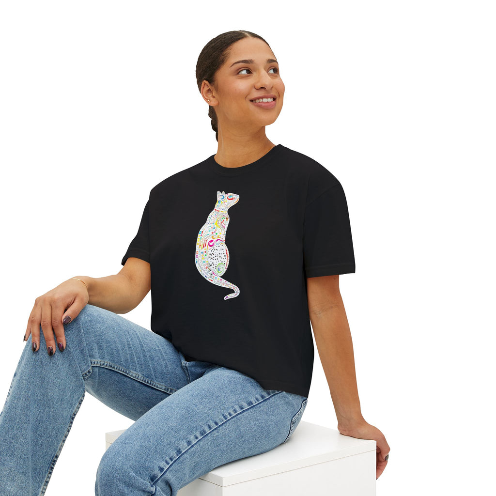 Cute Cat T-Shirt, Colorful Cat Graphic Tee, Cat Lover Gift Idea