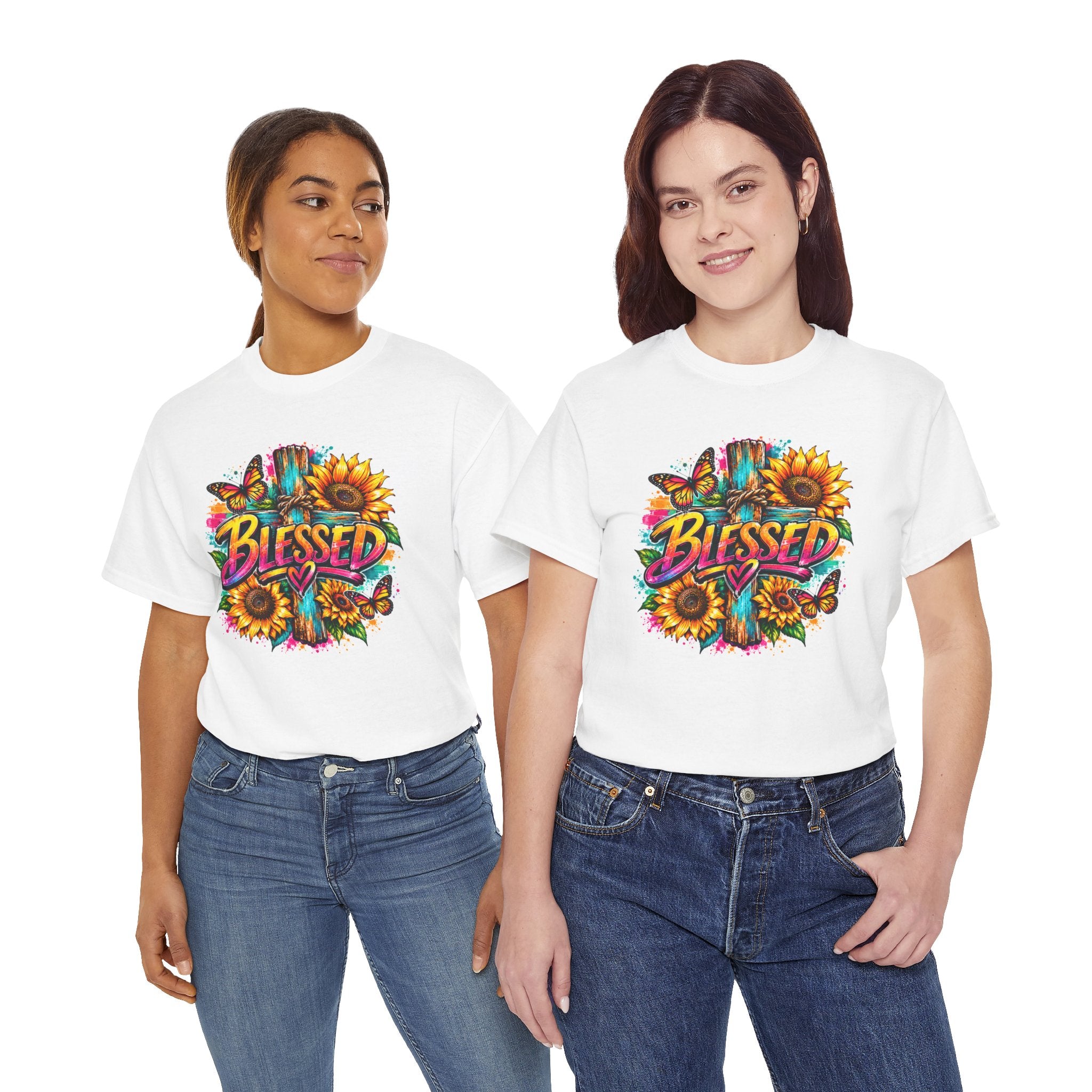 Blessed Christian T-Shirt, Faith Hope Love Tee, Jesus Cross Shirt, Religious Graphic Tee, Christian Gift, Unisex Shirt