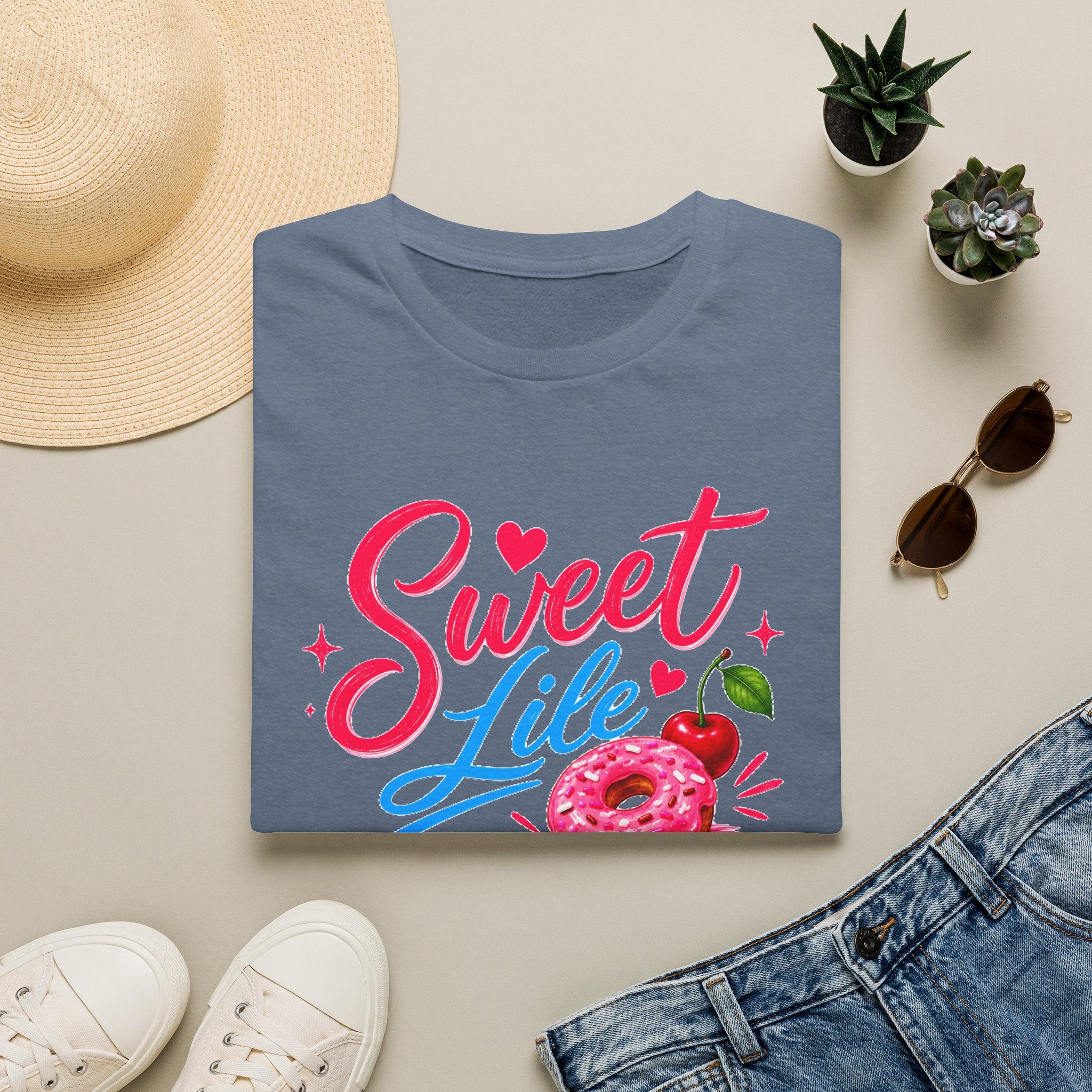 Sweet Life T-Shirt — Cute Donut & Cherry Graphic