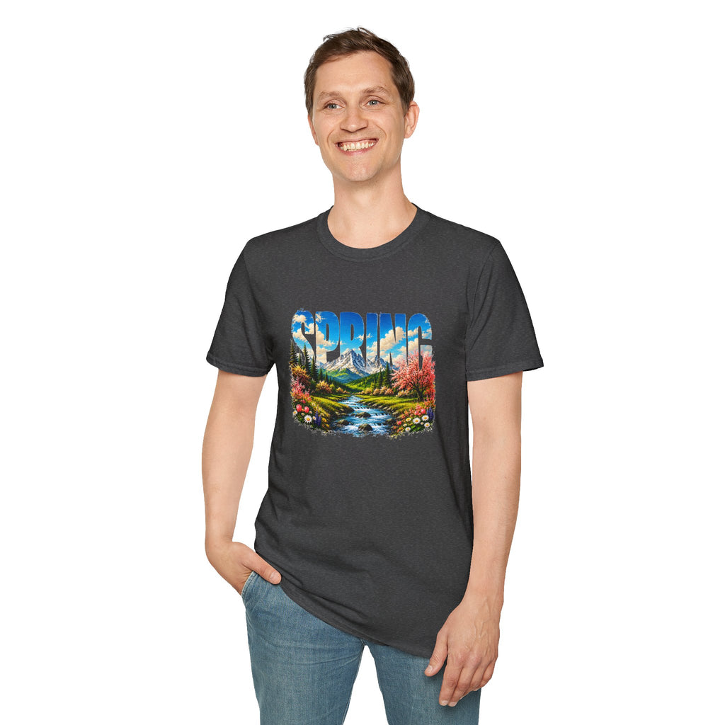 Spring Mountain T Shirt Scenic Landscape Tee
