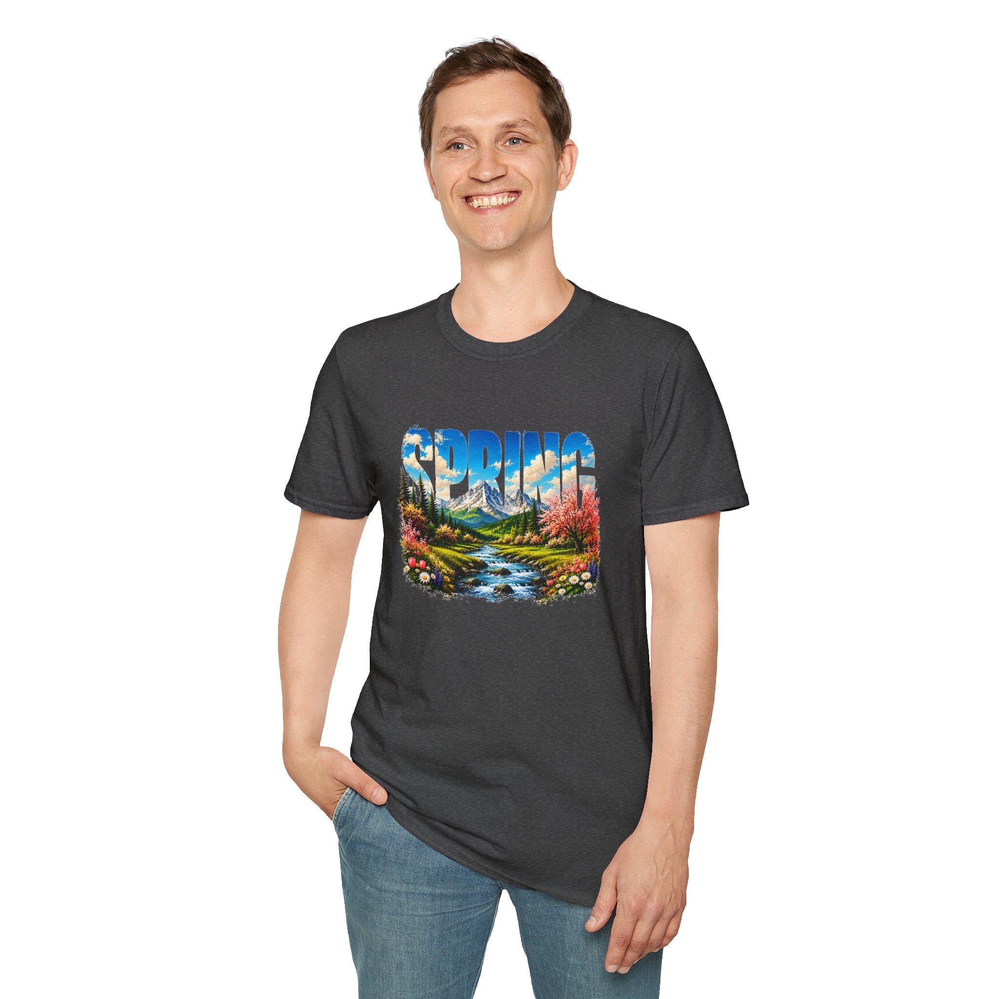 Spring Mountain T Shirt Scenic Landscape Tee