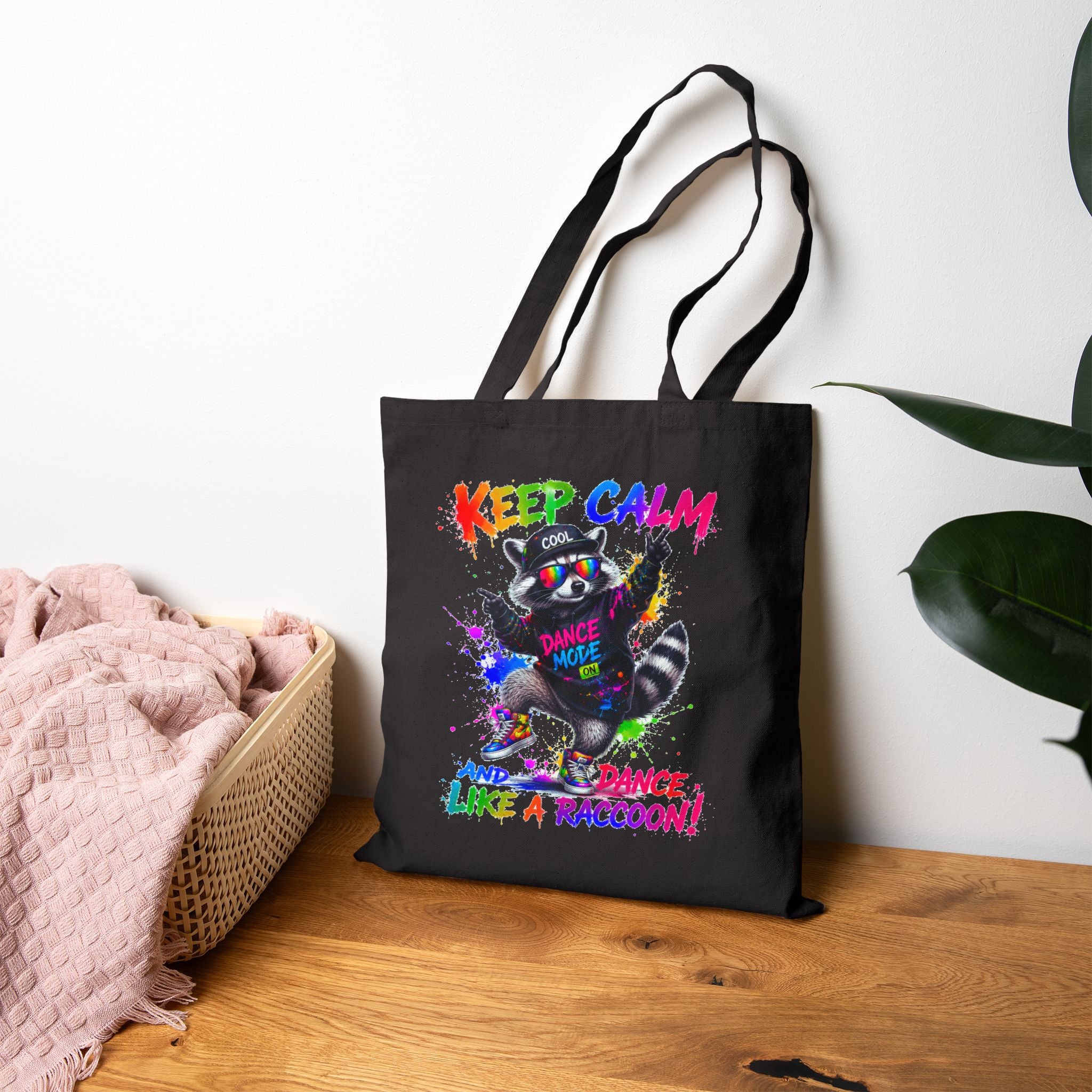 Keep Calm and Dance Like a Raccoon Canvas Tote Bag