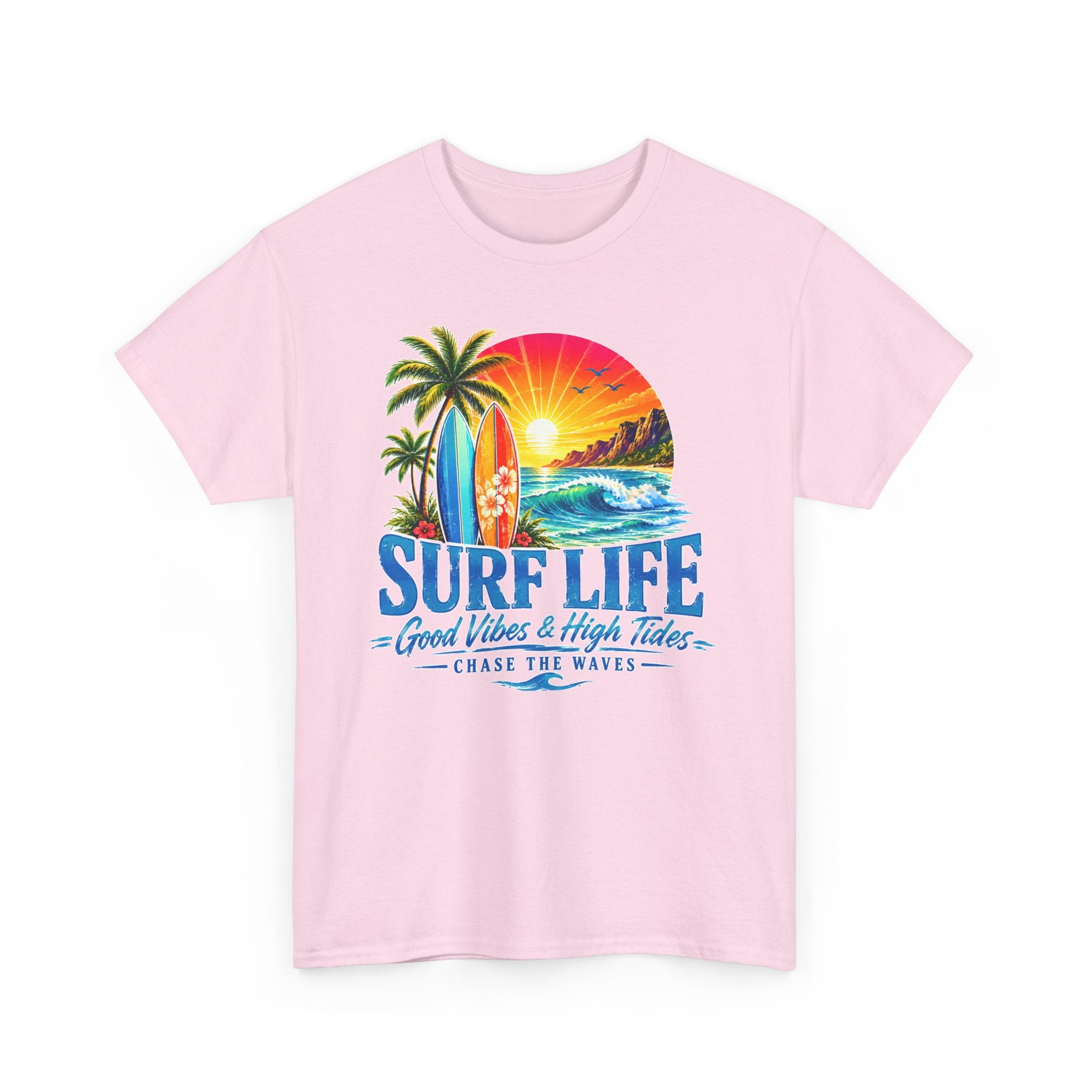 Surf Life T-Shirt | Vintage Beach Sunset Tee | Coastal Graphic Shirt | Surfing Lover Gift | Ocean Vacation Unisex Tee