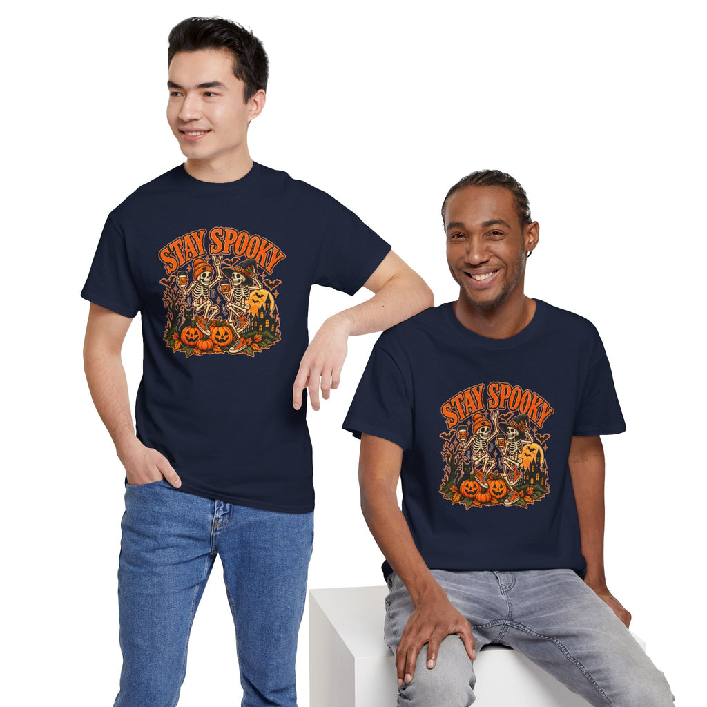 Stay Spooky Halloween Shirt | Dancing Skeleton Pumpkin Graphic Tee