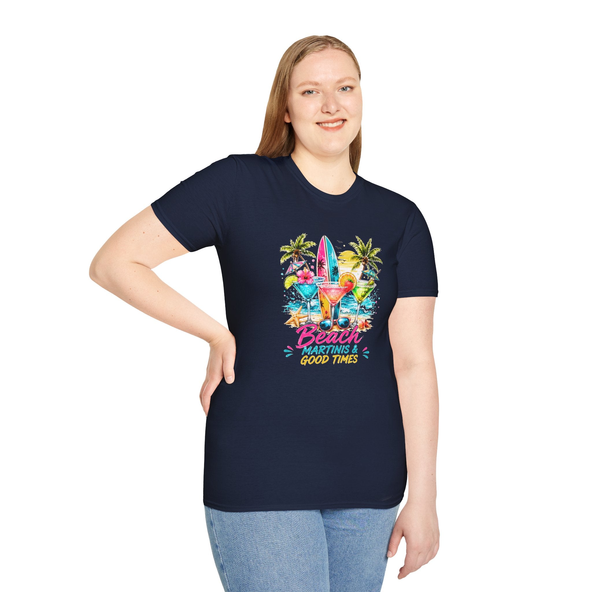 Beach Cocktails T-Shirt, Tropical Summer Shirt, Beach Martini Tee, Coastal Vacation Shirt, Summer Graphic Tee