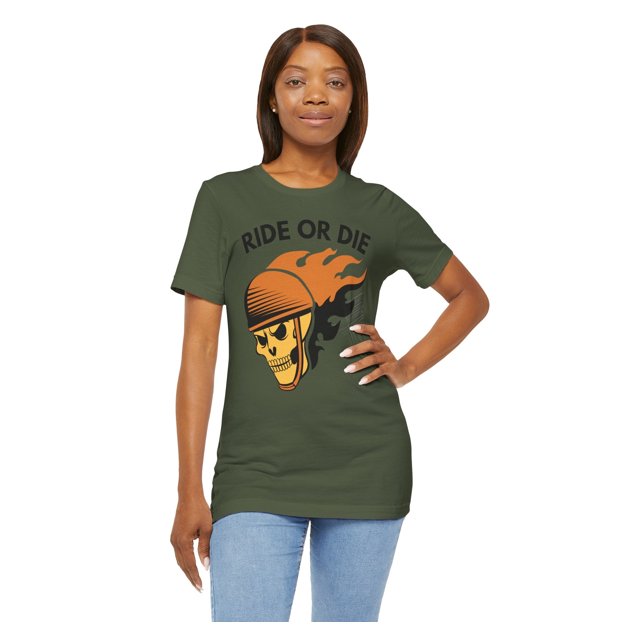 Ride or Die Skull Helmet T-Shirt | Biker Graphic Tee for Men | Vintage Motorcycle Shirt