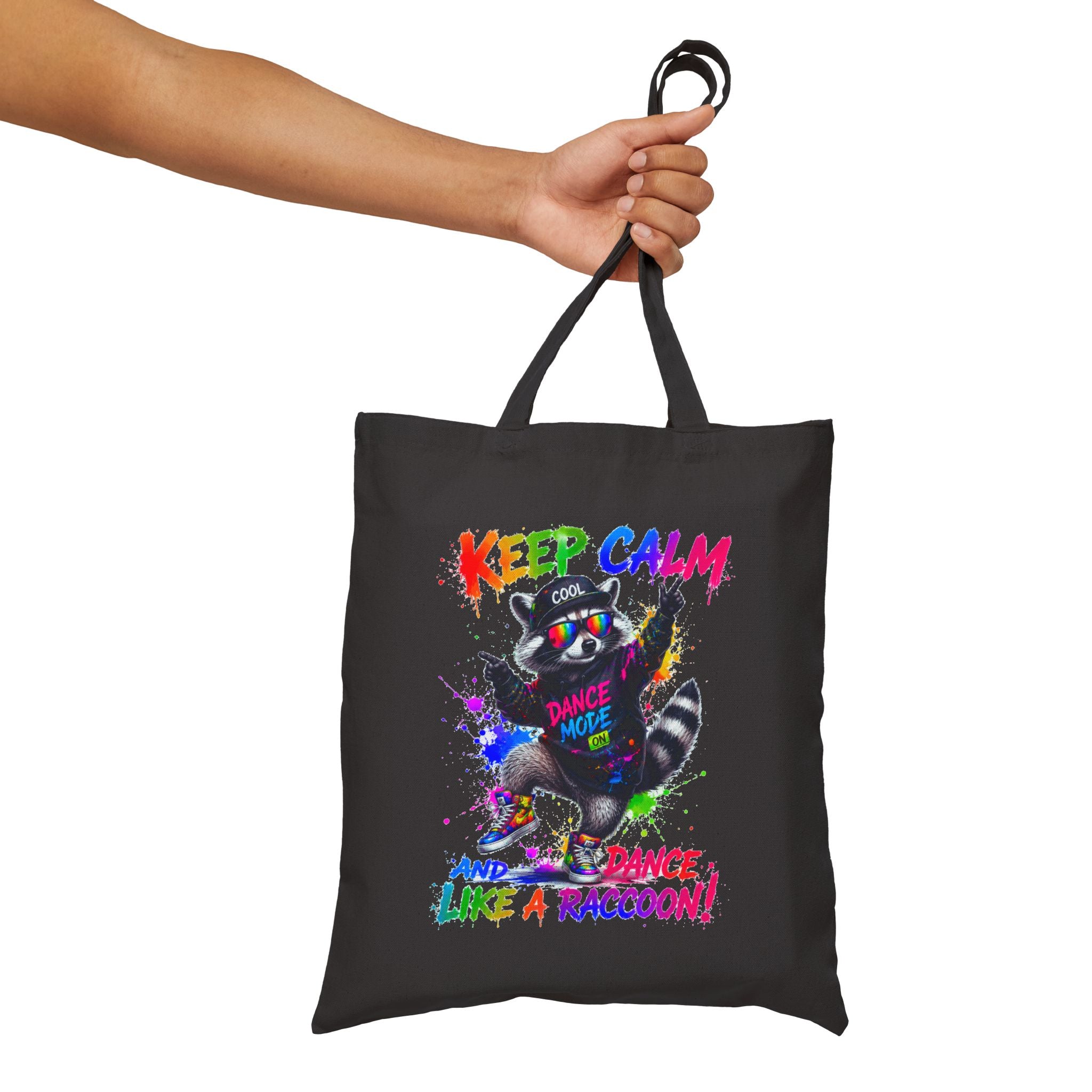 Keep Calm and Dance Like a Raccoon Canvas Tote Bag