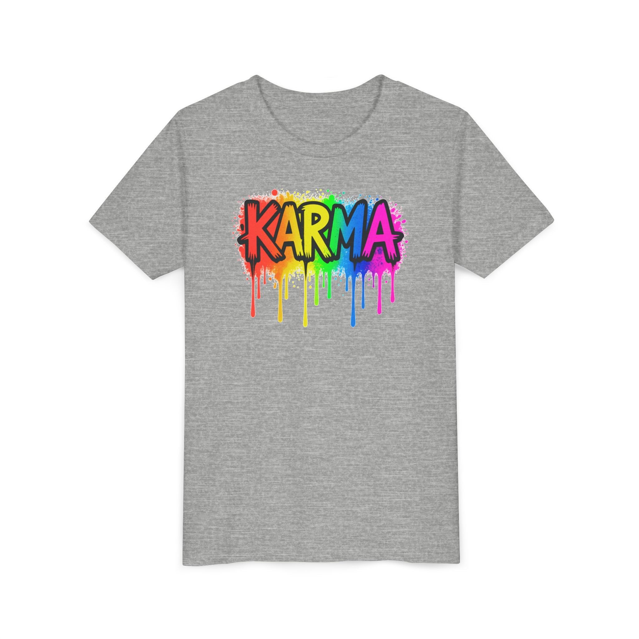 KARMA Rainbow Drip Youth Tee – Colorful Graffiti Kids T-Shirt