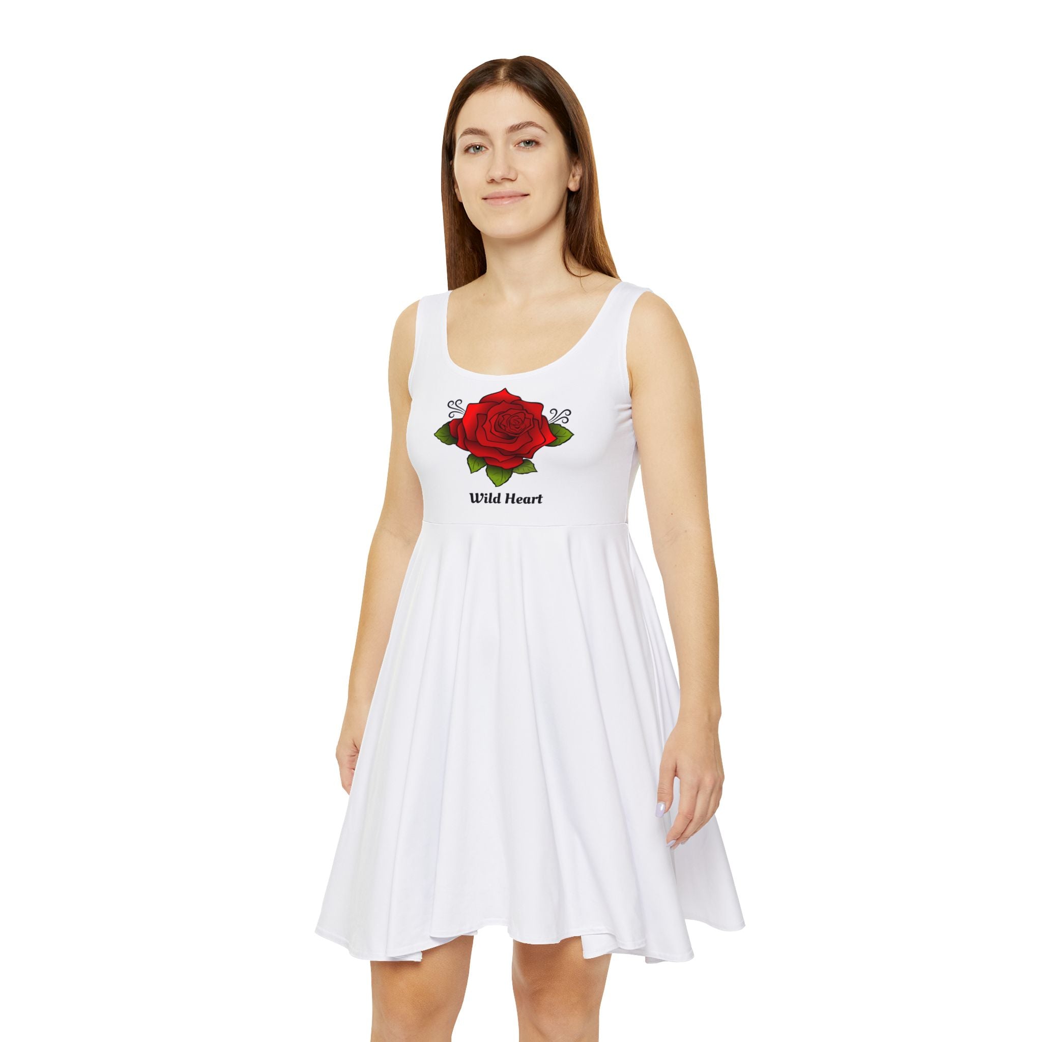 Rose Floral Women's Skater Dress | Casual Summer Dress