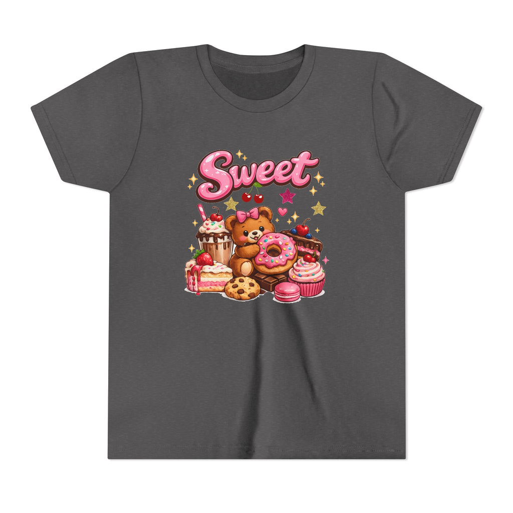 Youth Tee - "Sweet" Teddy Bear with Donuts & Desserts Kids Shirt