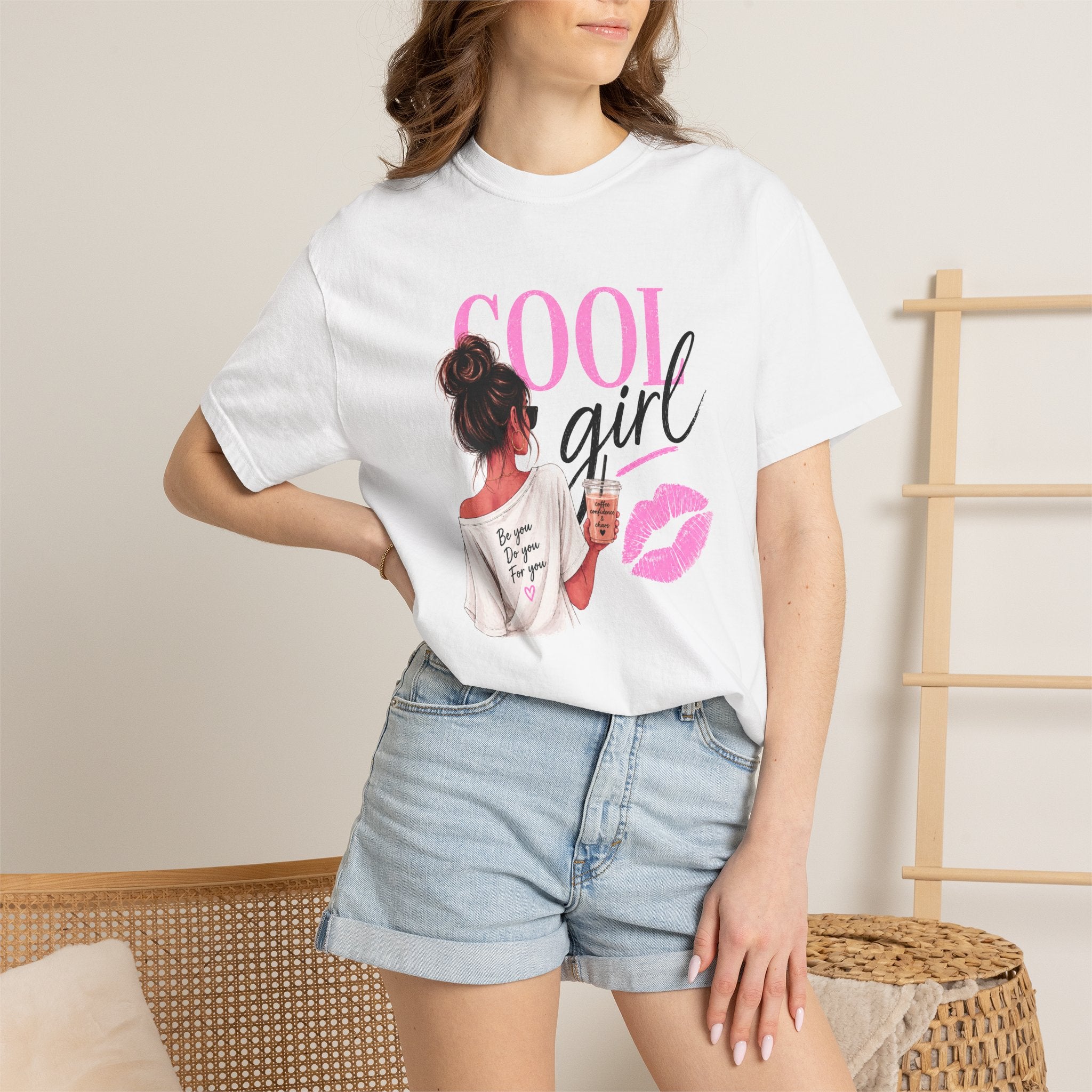 Cool Girl Graphic T‑Shirt — Pink Lip Print Casual Tee
