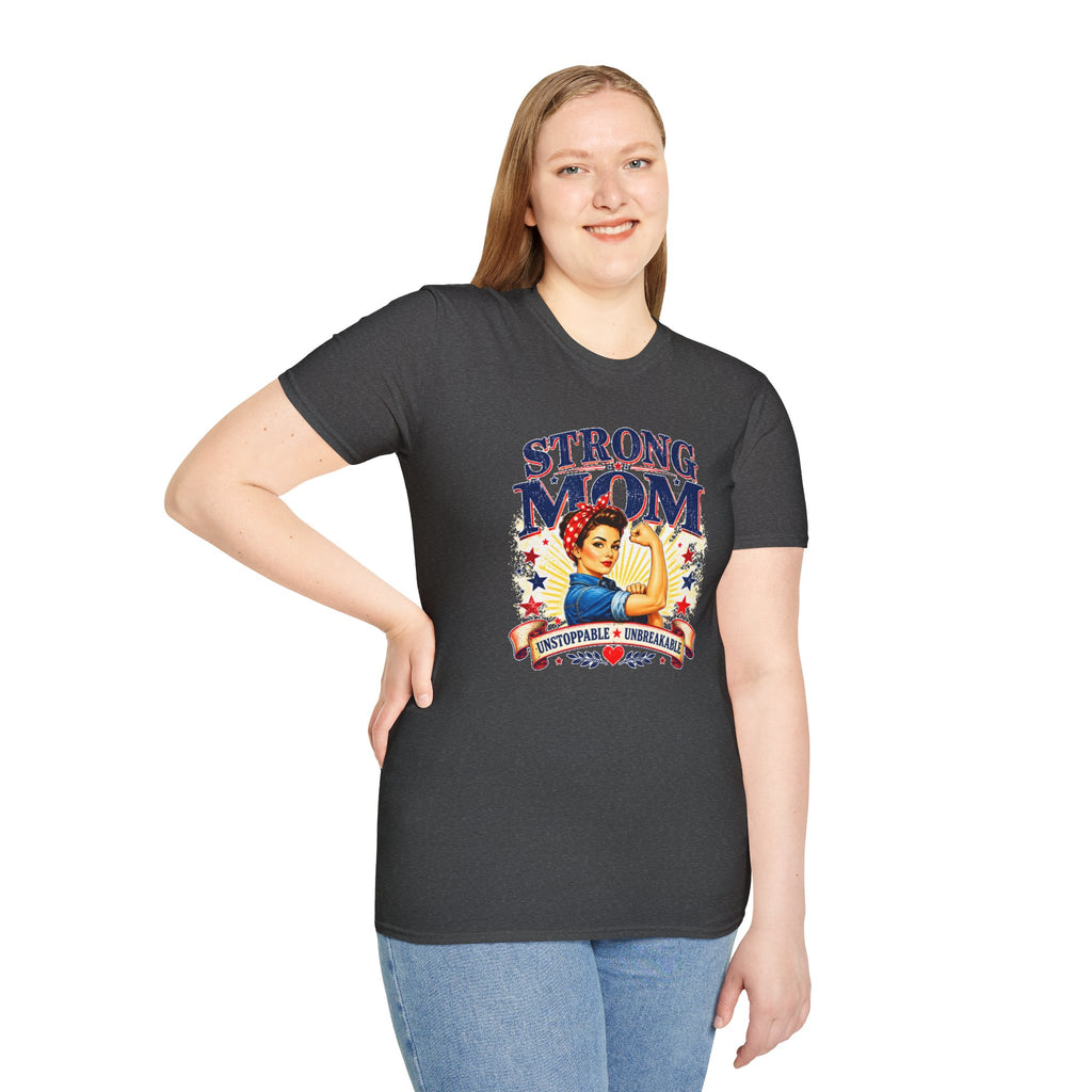 Strong Mom T-Shirt | Retro Vintage Mom Shirt | Empowered Mother Graphic Tee | Gift for Mom | Inspirational Women's T-Shirt