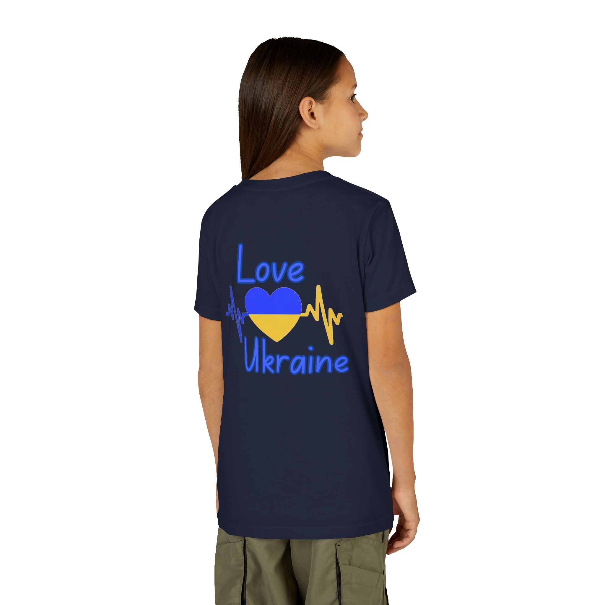 Youth Tee — Love Ukraine Heartbeat Kids Shirt