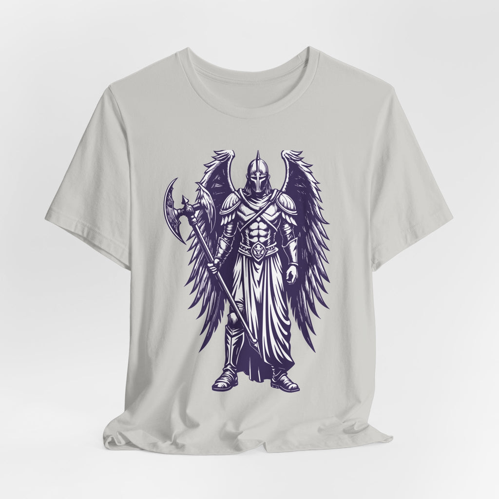 Fallen Angel Warrior T-Shirt | Gothic Fantasy Winged Knight Tee