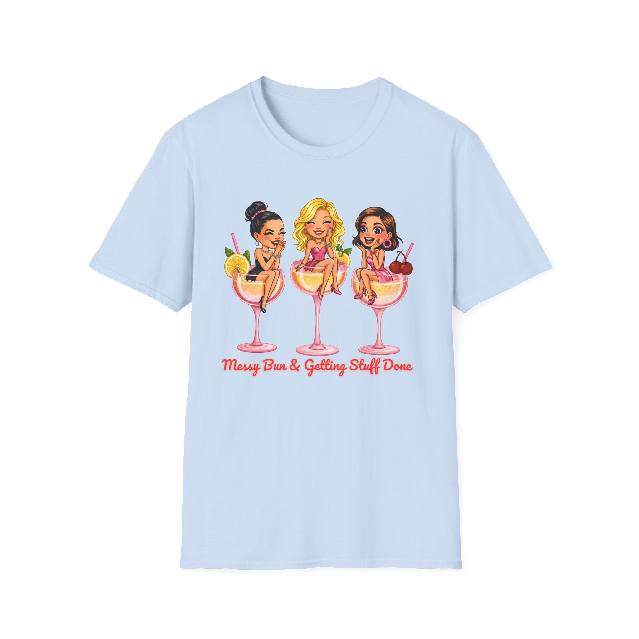 Messy Bun Getting Stuff Done Shirt Funny Mom Life Tee Cute Girls Cocktail Graphic T Shirt