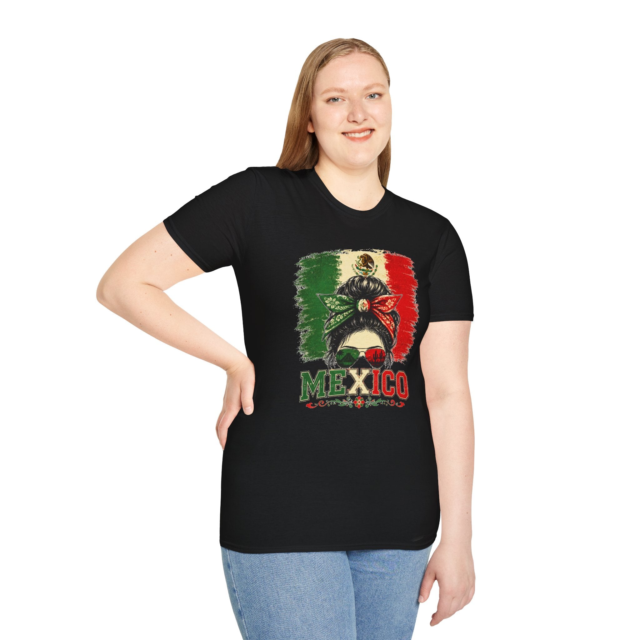 Mexico Messy Bun T-Shirt, Mexican Pride Shirt, Mexico Flag Graphic Tee, Cinco De Mayo Shirt, Latina Gift for Women