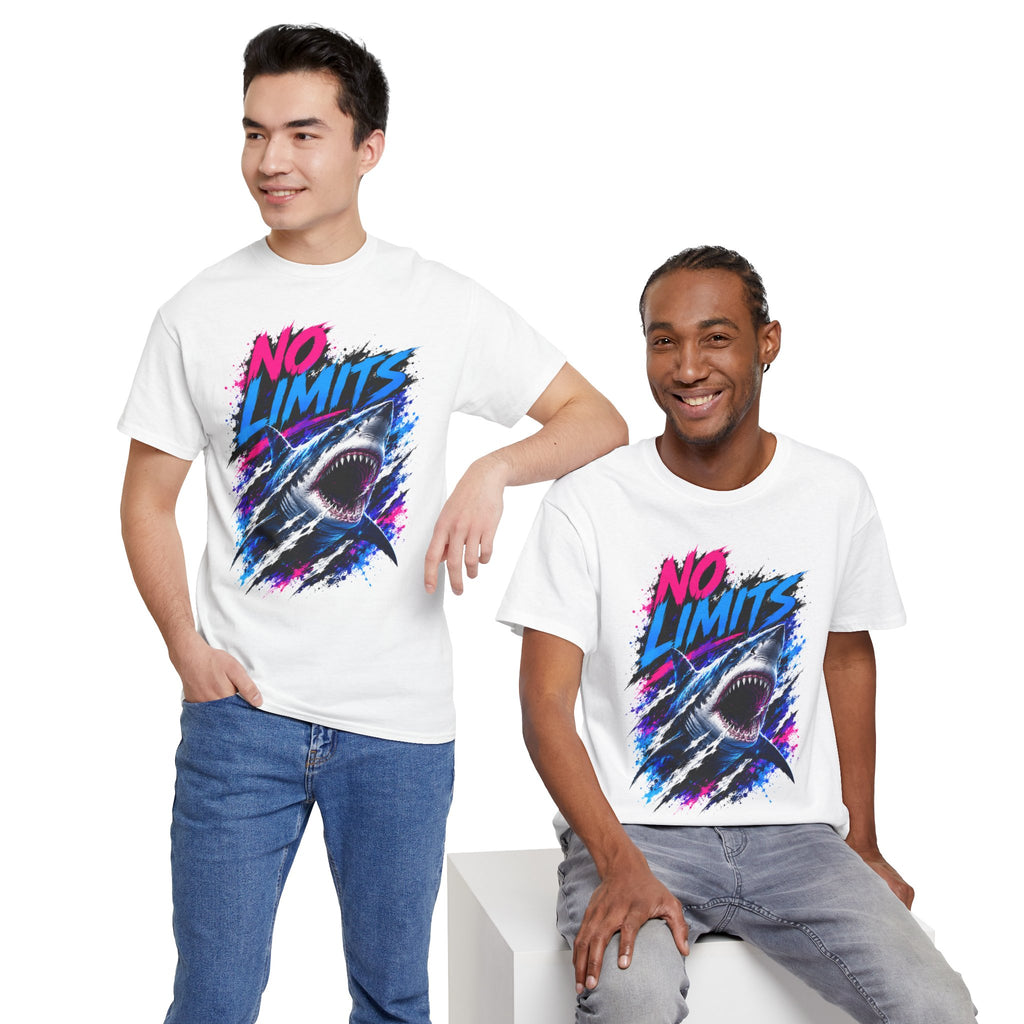 No Limits Shark T-Shirt | Great White Shark Graphic Tee | Unisex Streetwear Shirt | Ocean Lover Gift | Bold Shark Art Tee