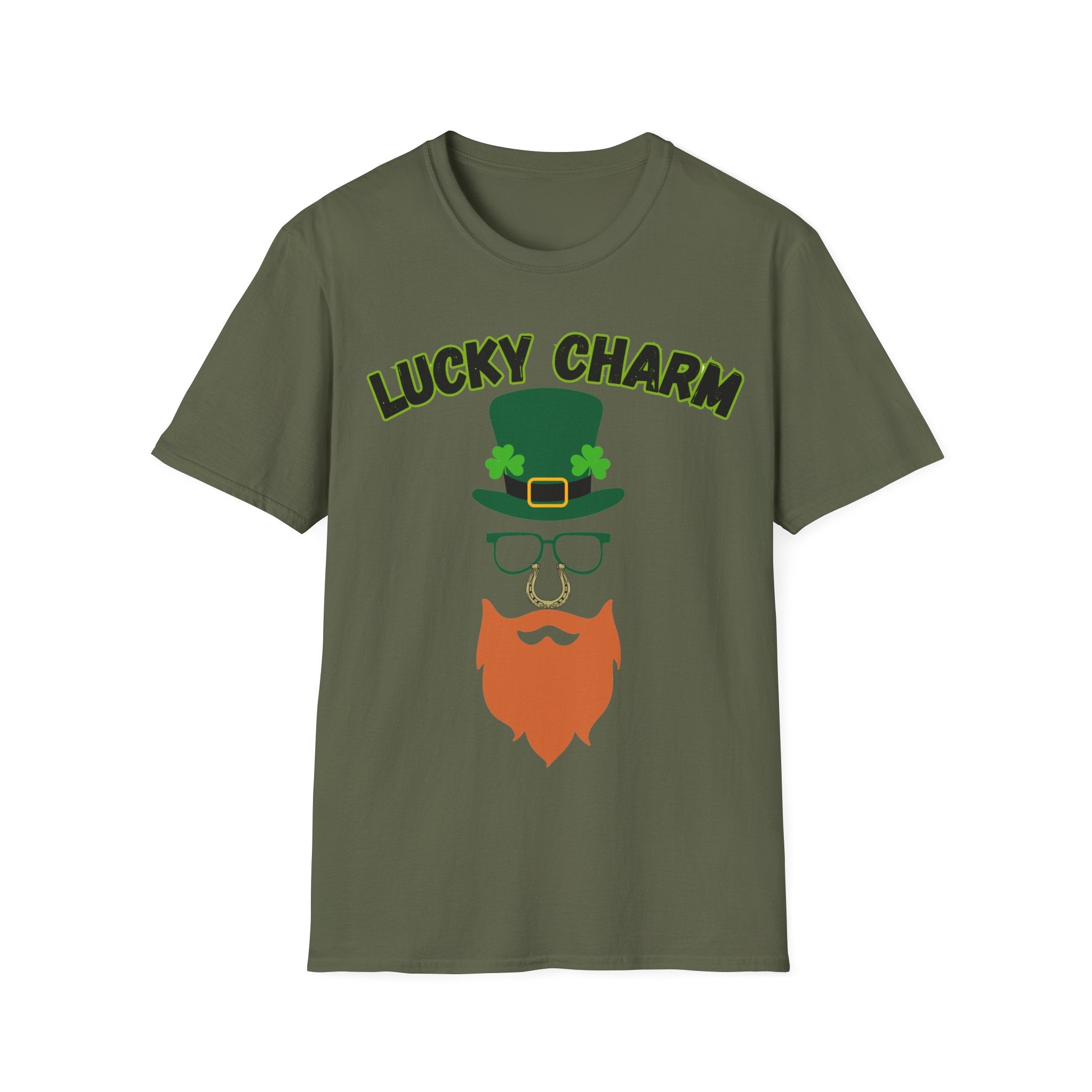 Lucky Charm St. Patrick’s Day T-Shirt — Leprechaun Hat & Beard Graphic