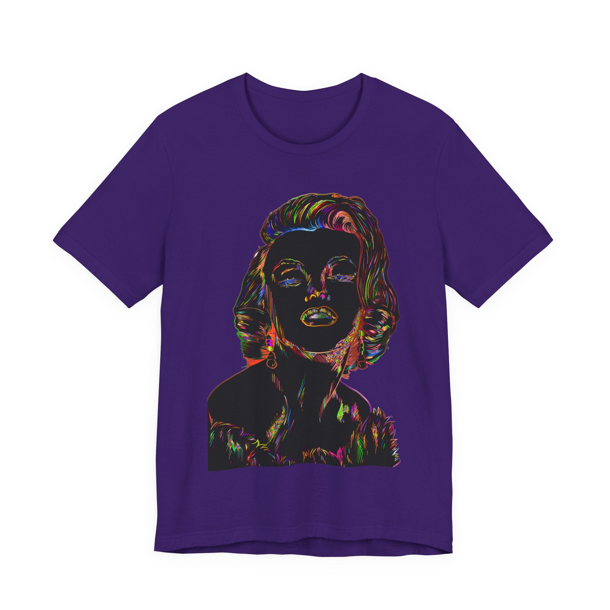Neon Pop Art Portrait T-Shirt – Retro Rainbow Graphic Tee